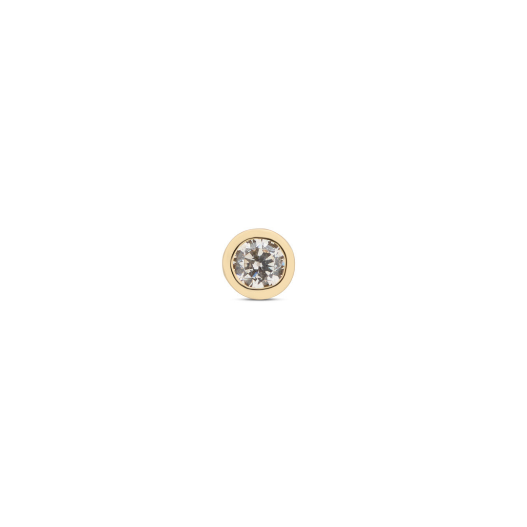 14kt Gold Flatback - Bezel Round
