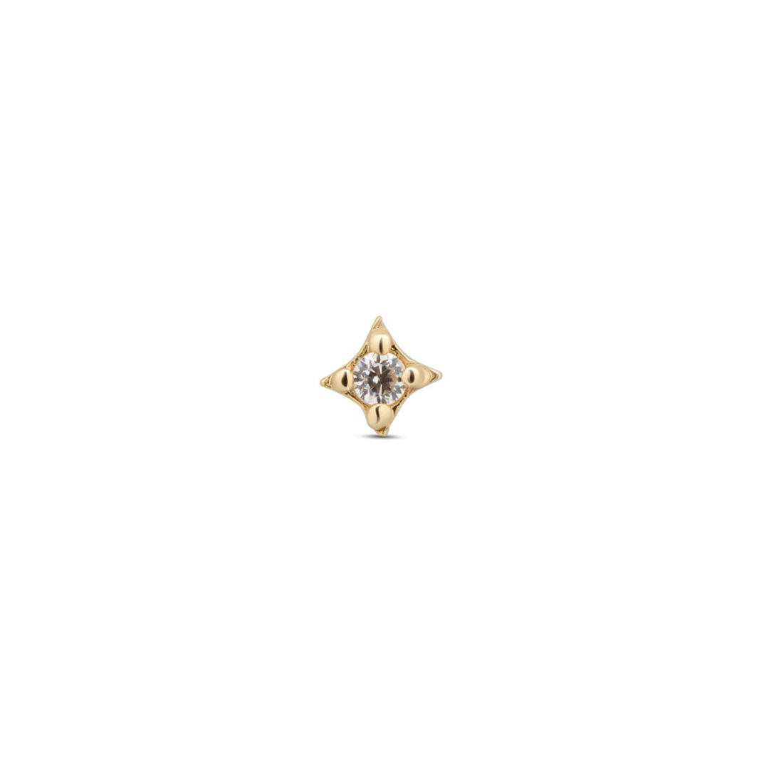 Lab Grown Diamond - 14kt Gold - Isotoxal Star w Diamond