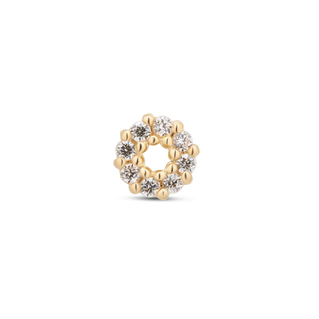Lab Grown Diamond - 14kt Gold Flatback - Loop