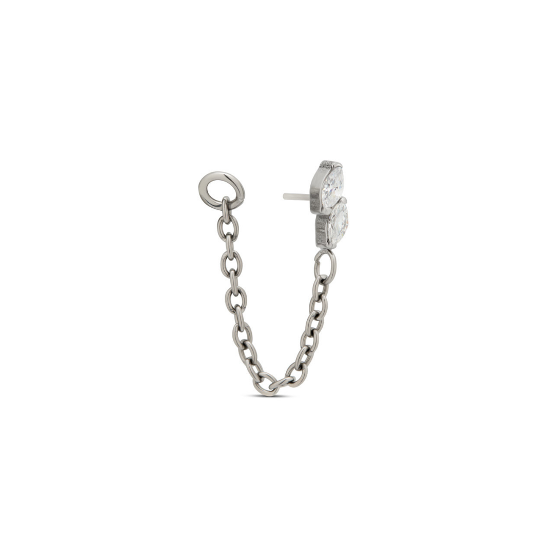 Duo Marquise with Chain Flatback