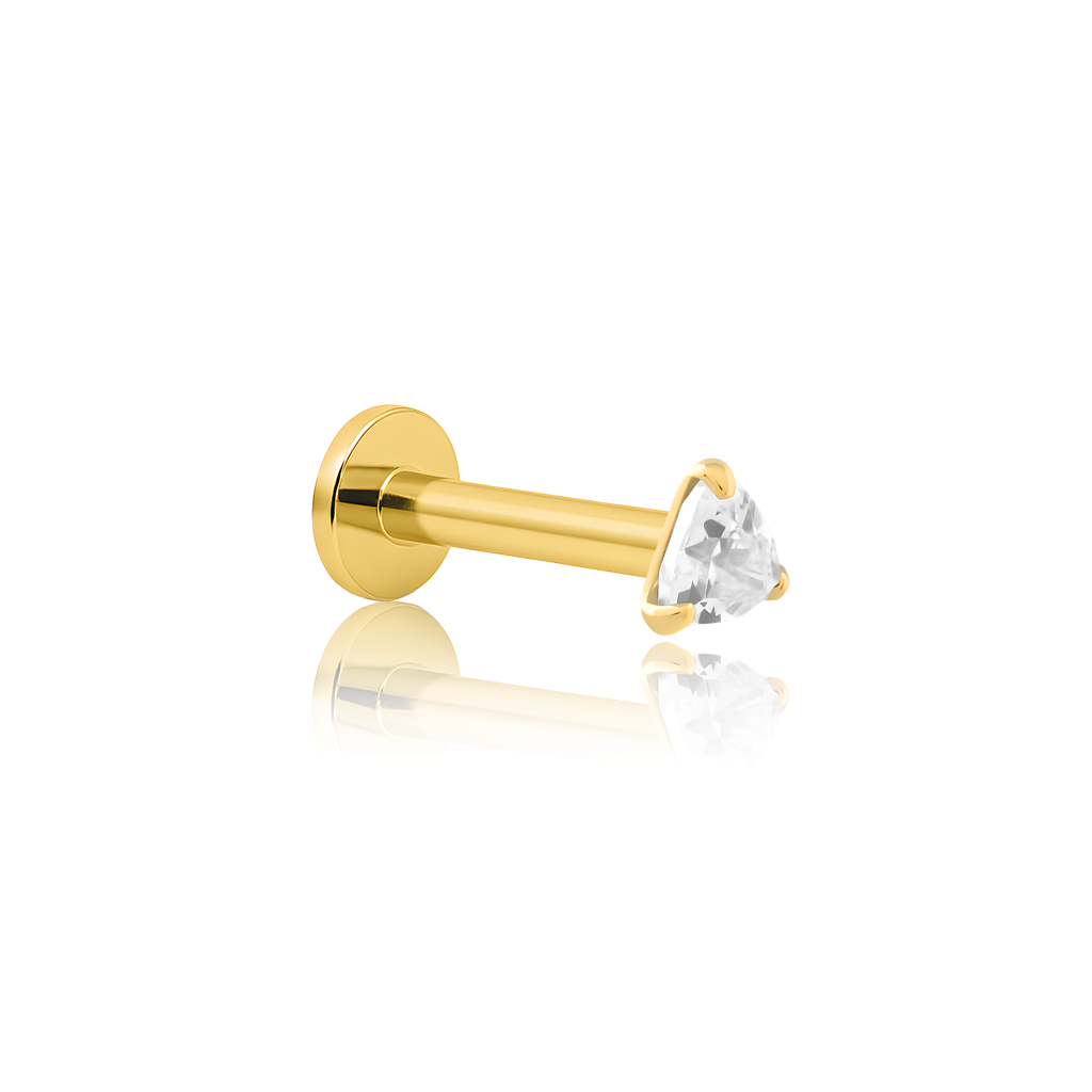 14kt Gold Flatback - Trillion