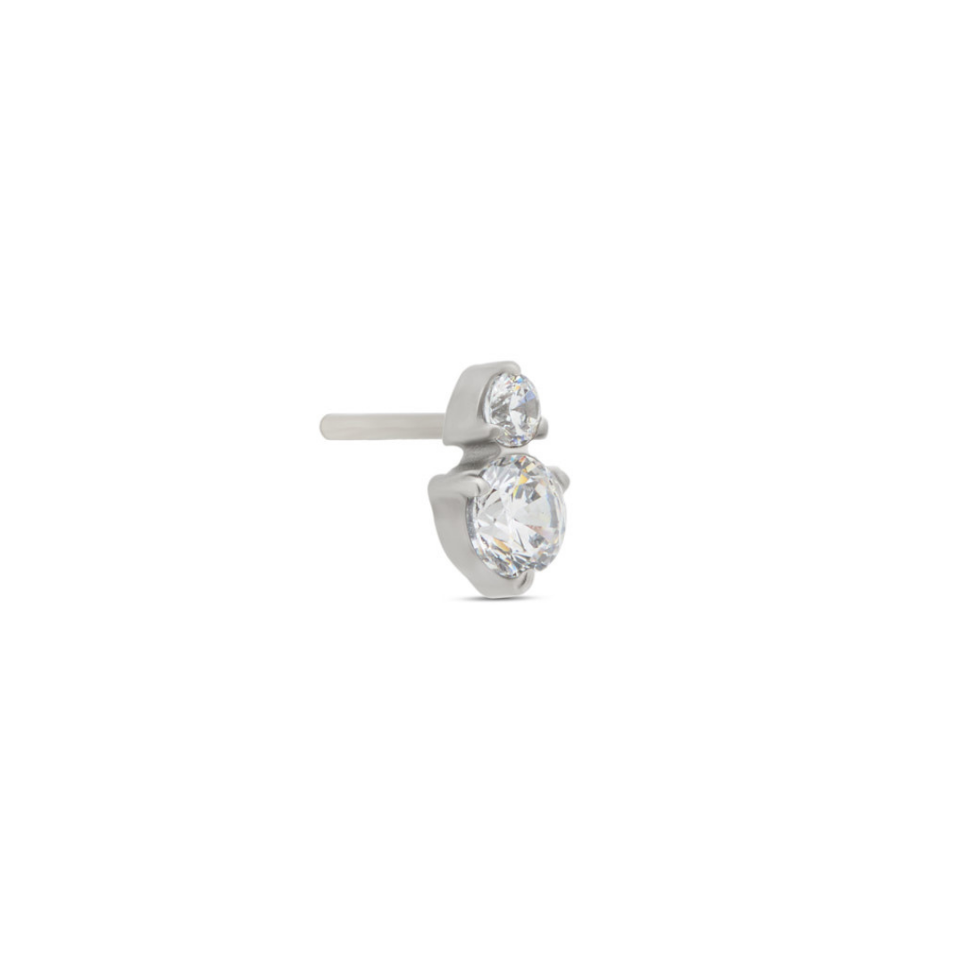 Duo Round Stones Flatback