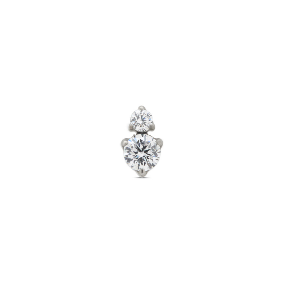 Duo Round Stones Flatback