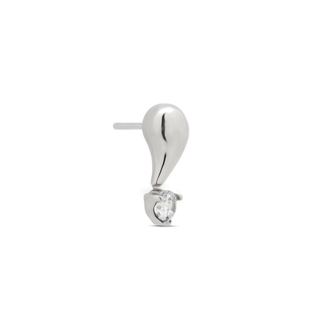 Droplet with clear Stone Flatback