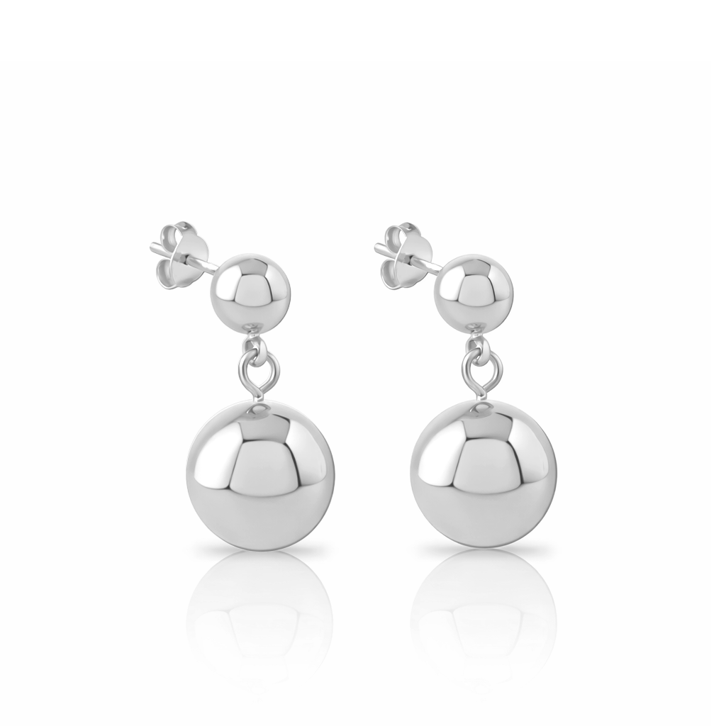 Surgical Steel 2 Sphere Earrings - Pair