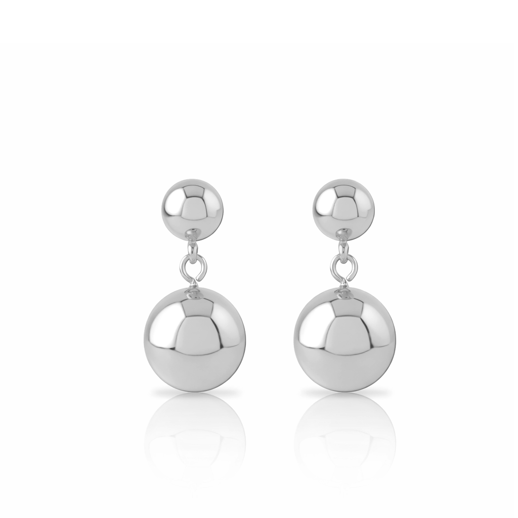 Surgical Steel 2 Sphere Earrings - Pair