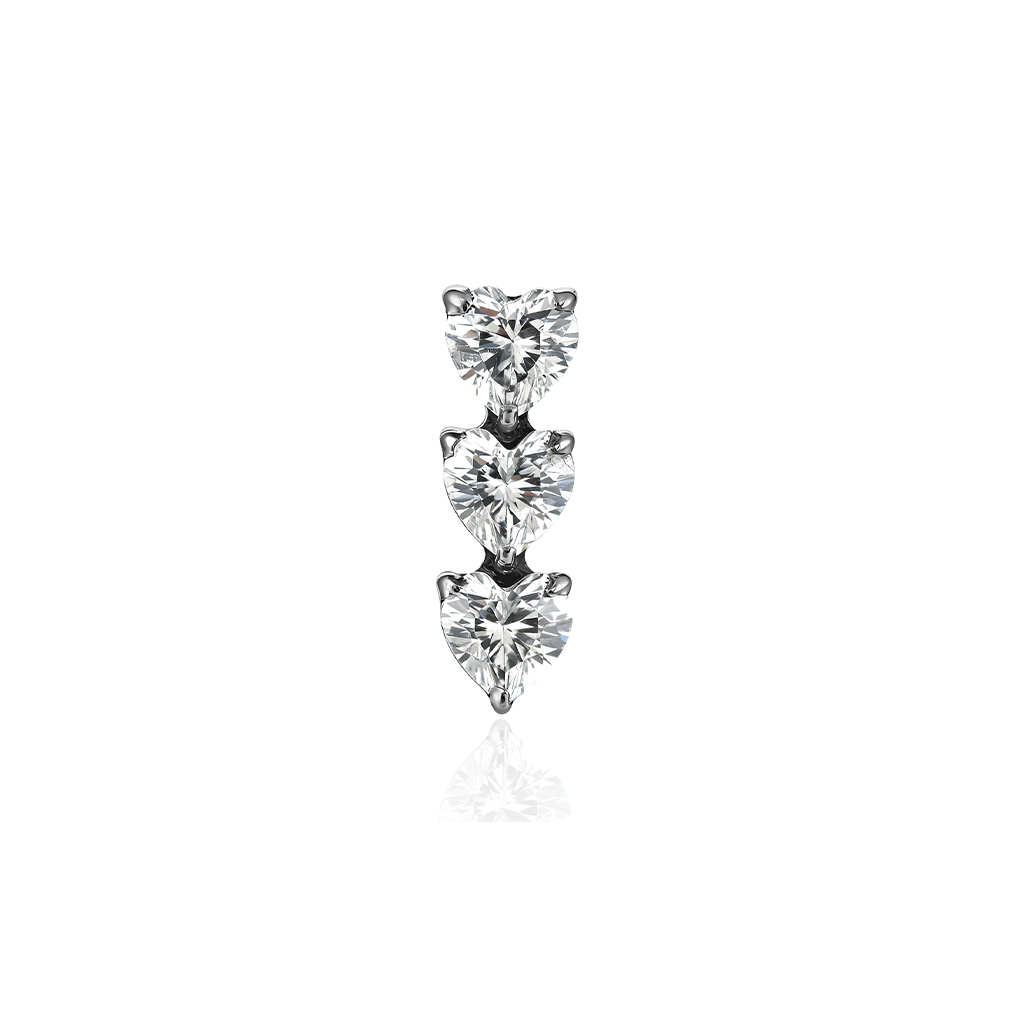 3 Stone Heart Flatback