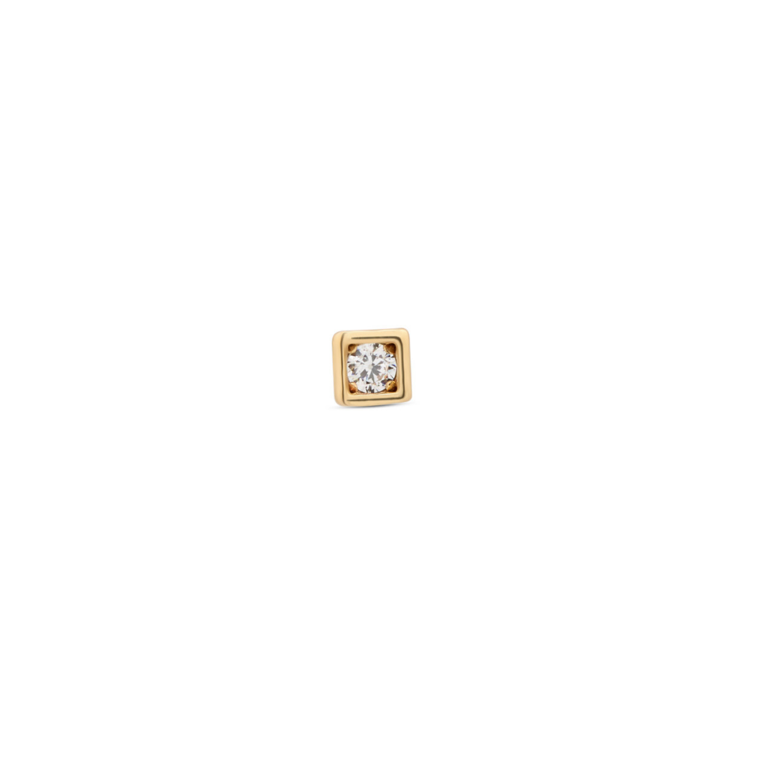 14kt Gold Flatback - Bezel Square