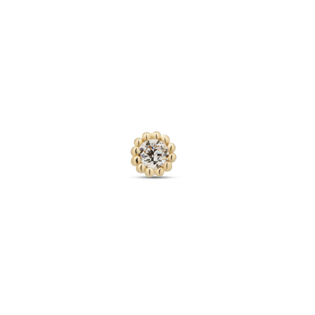 14kt Gold Flatback - Round with 14 beads