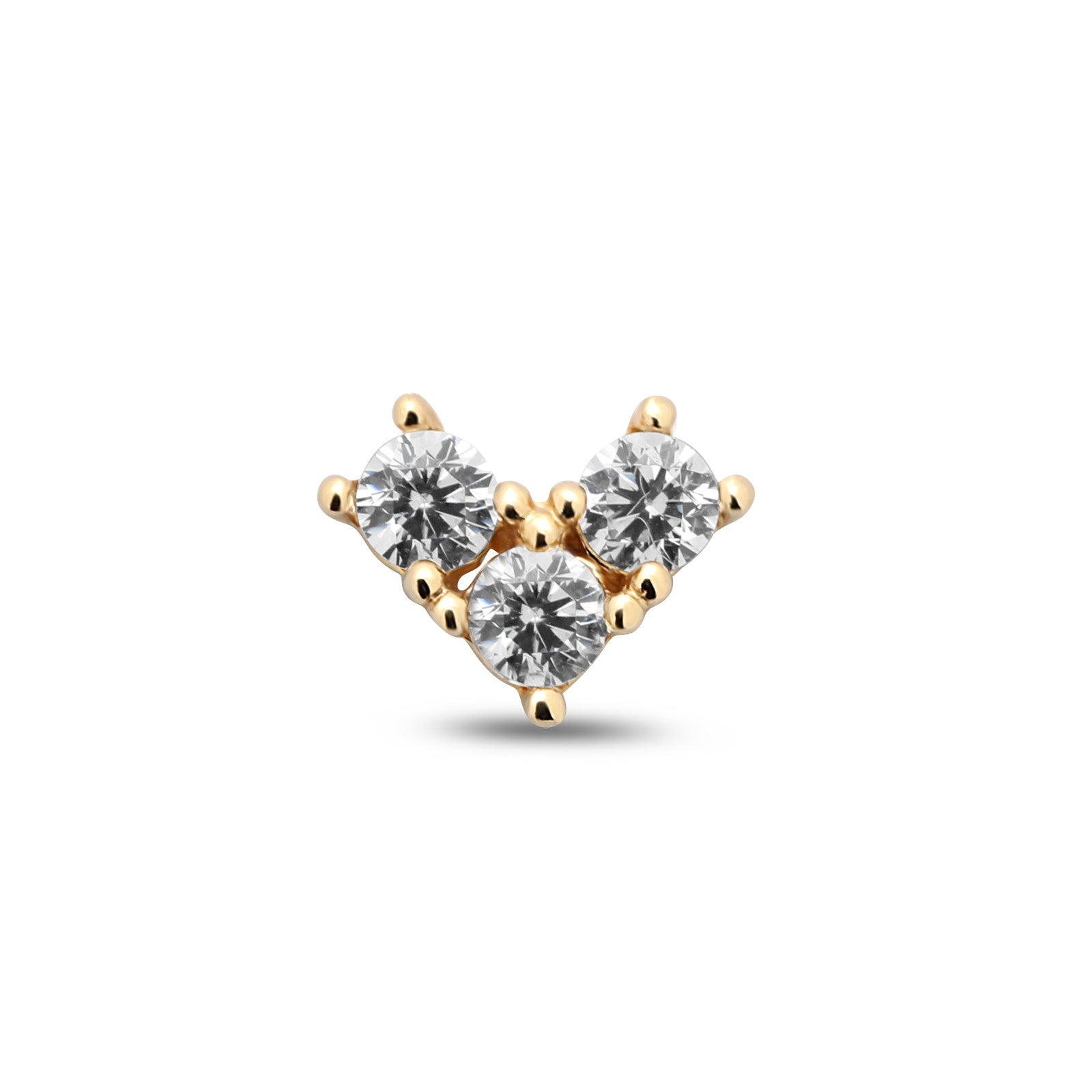 14kt Gold Flatback - Jewelled V