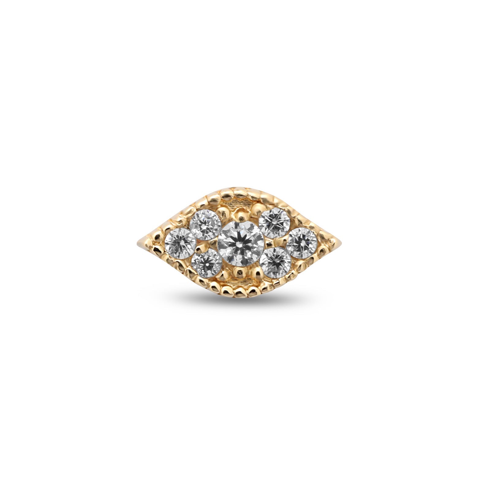14kt Gold Flatback - Jewelled Eye
