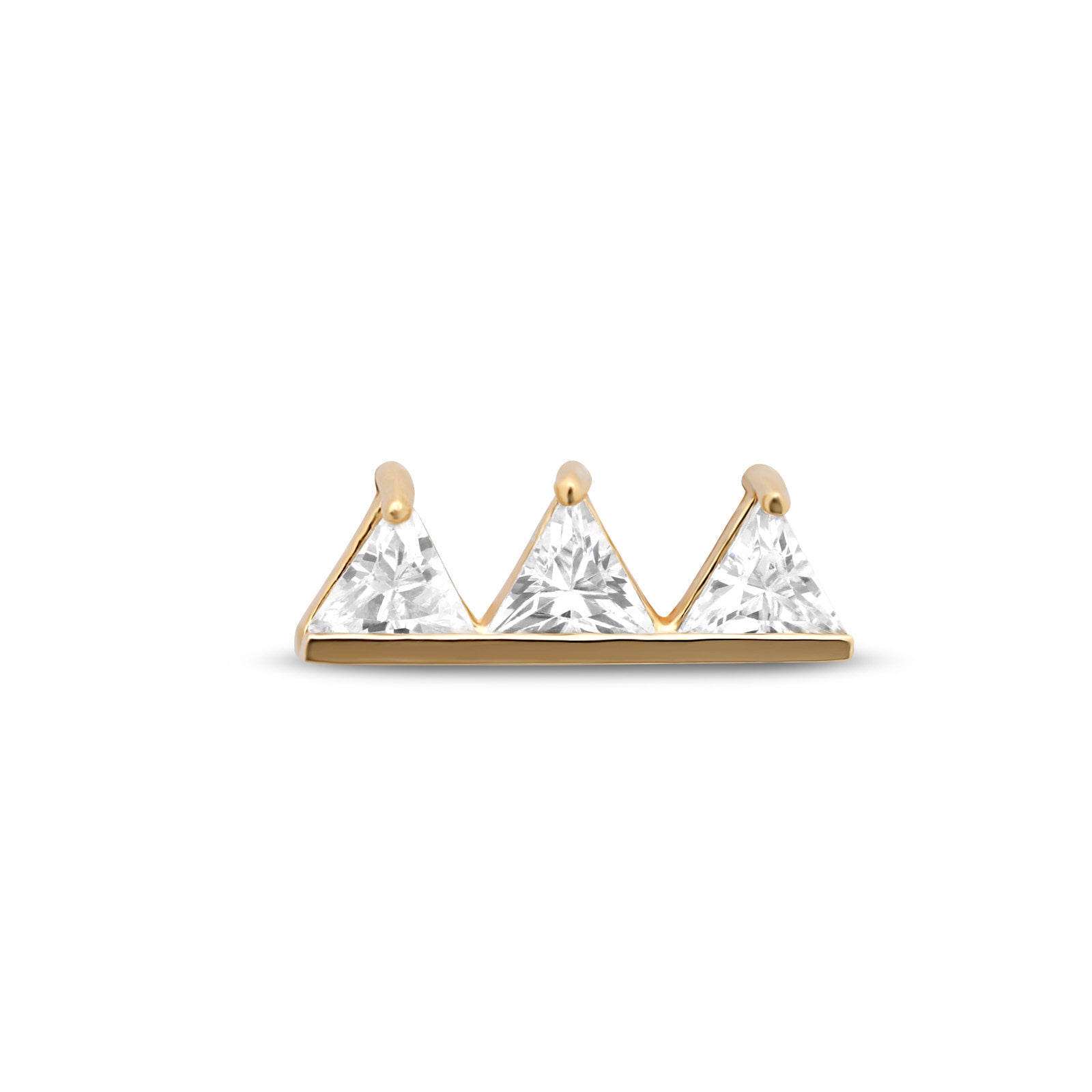 14kt Gold Flatback - Triplet Jewelled Spike