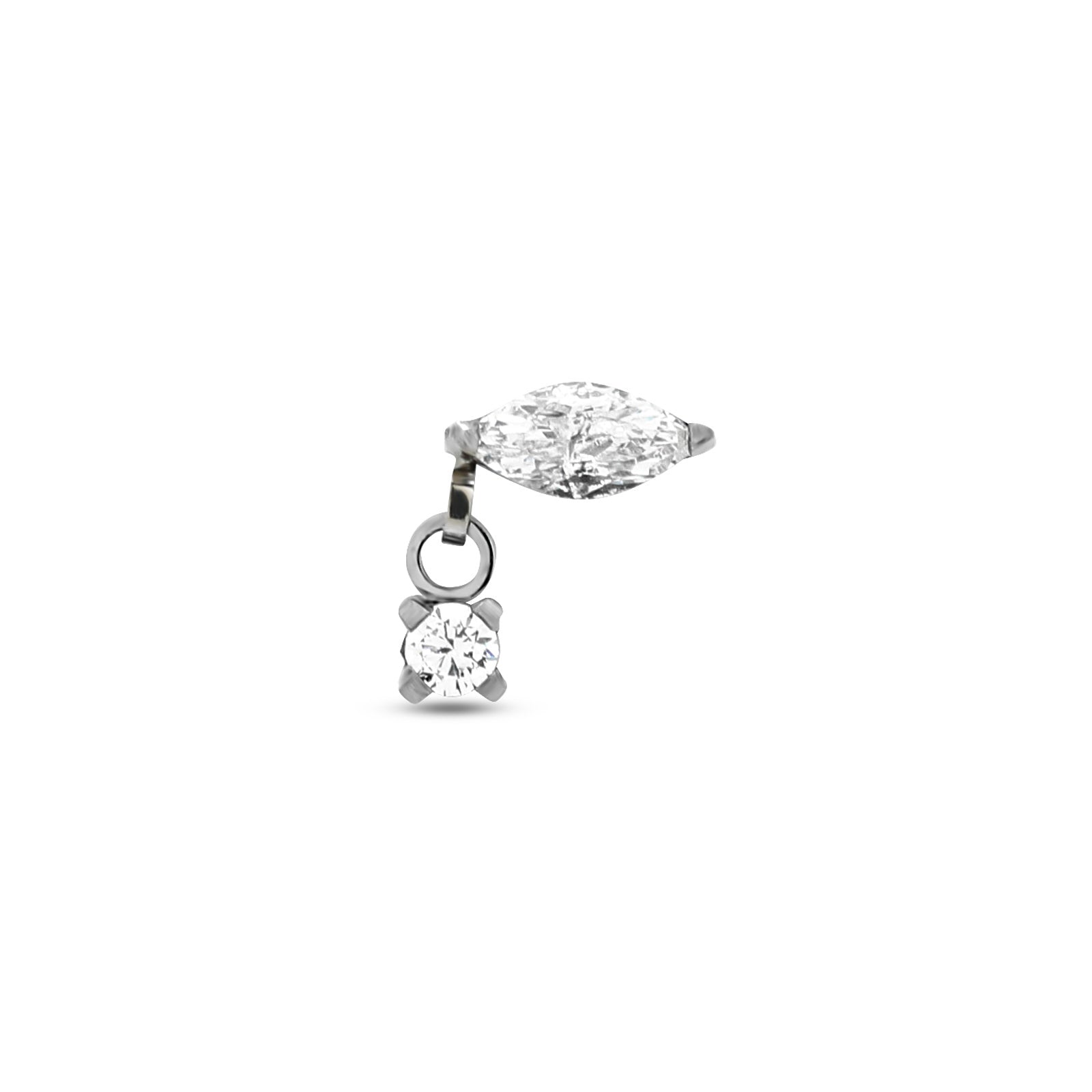 Jewel Ovate with Jewel Dangle Flatback
