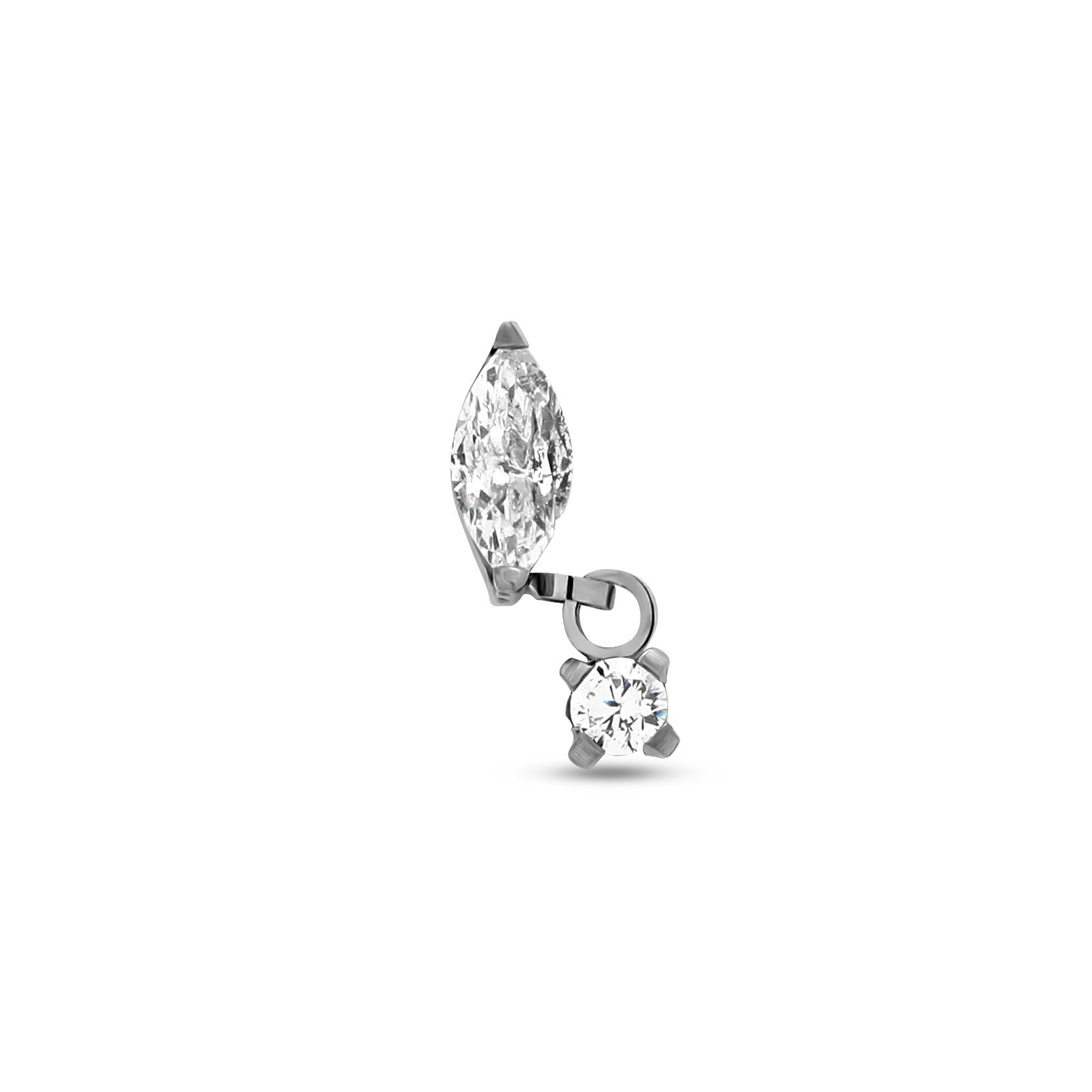 Jewel Ovate with Jewel Dangle Flatback
