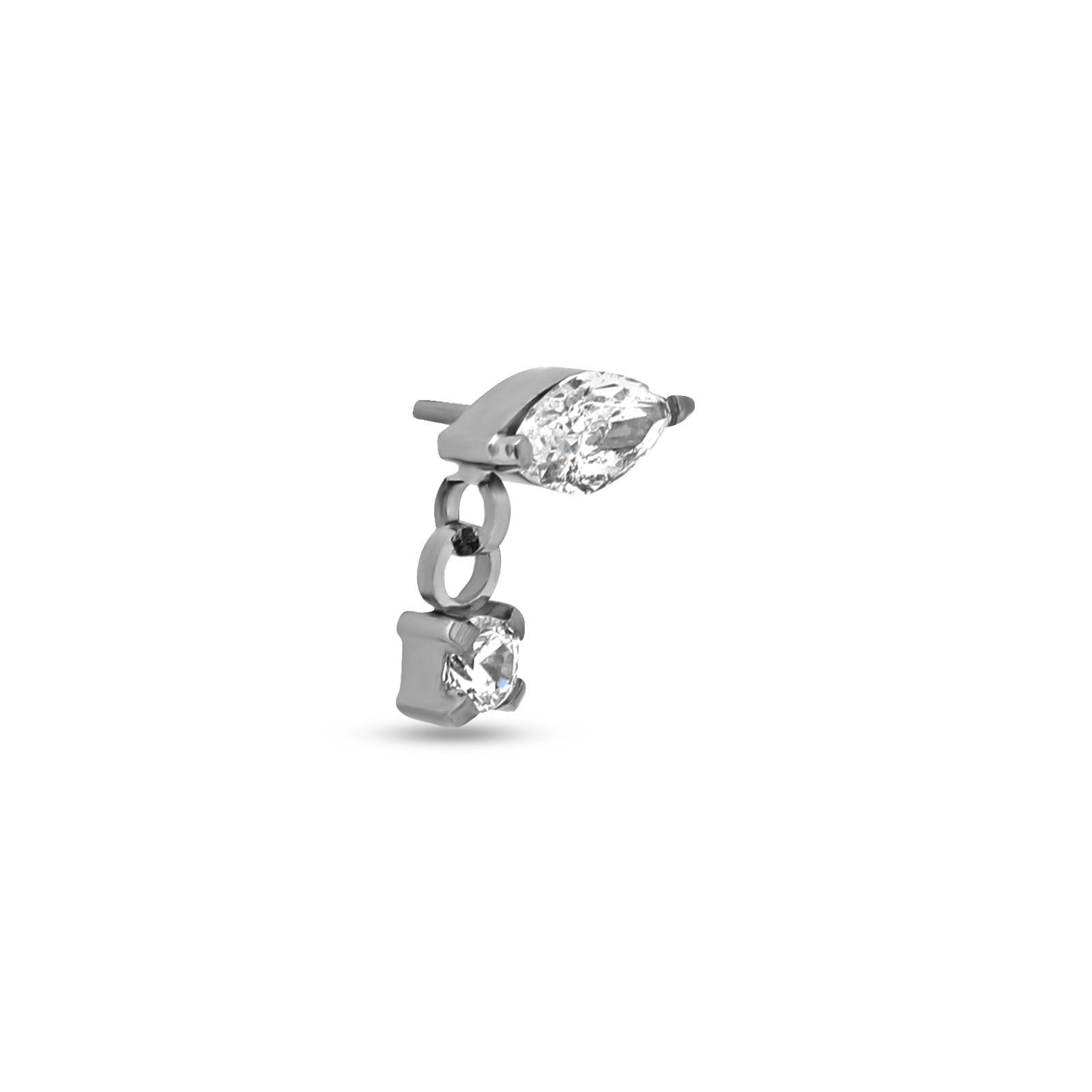 Jewel Ovate with Jewel Dangle Flatback