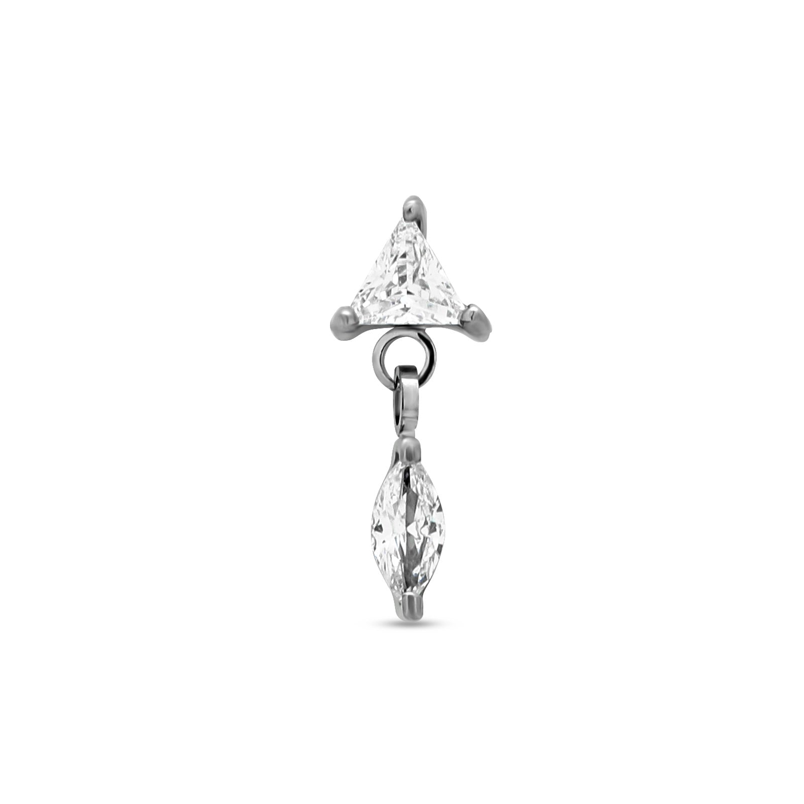 Crystal Triangle with Ovate Dangle Flatback
