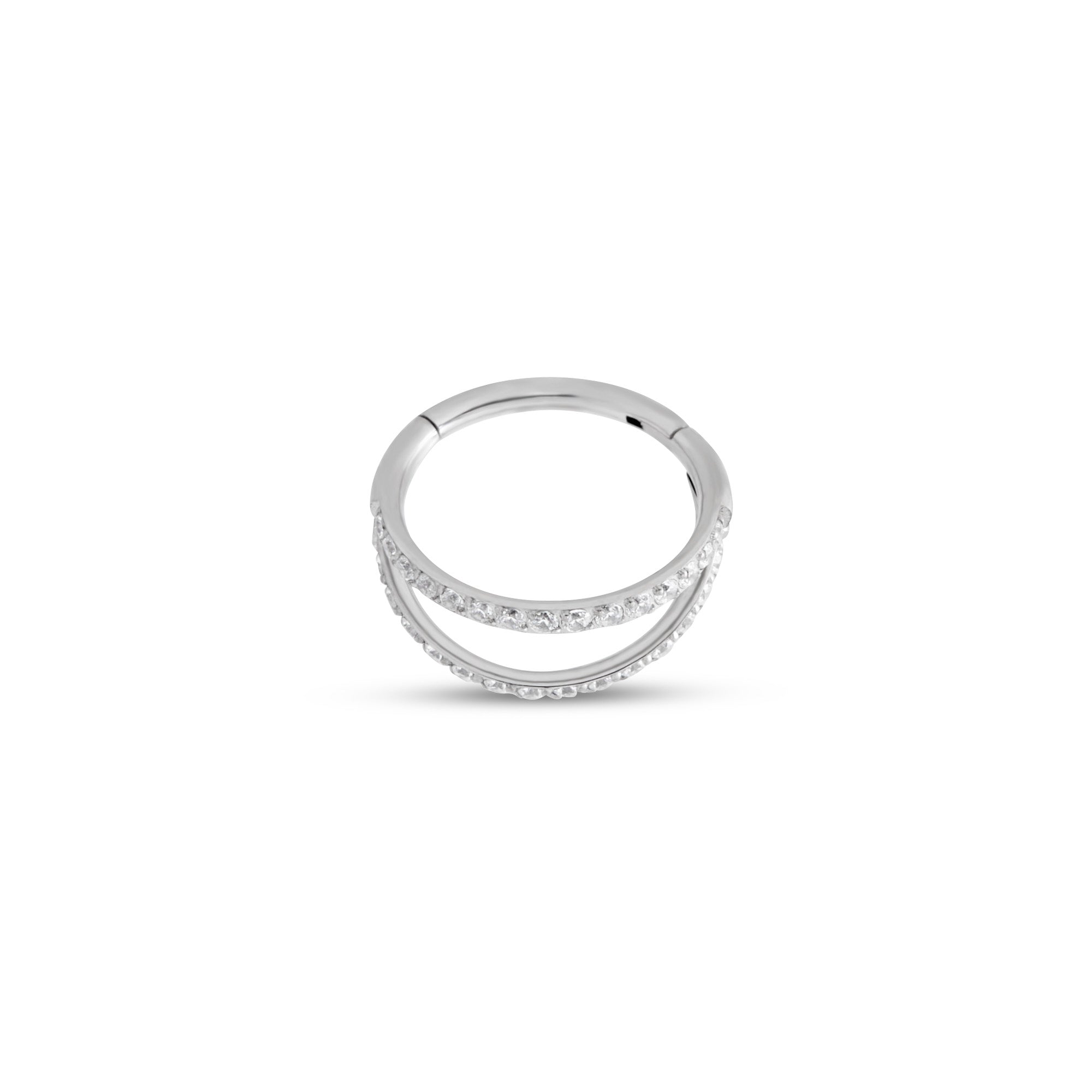Jewelled Double Ring Hinged Ring