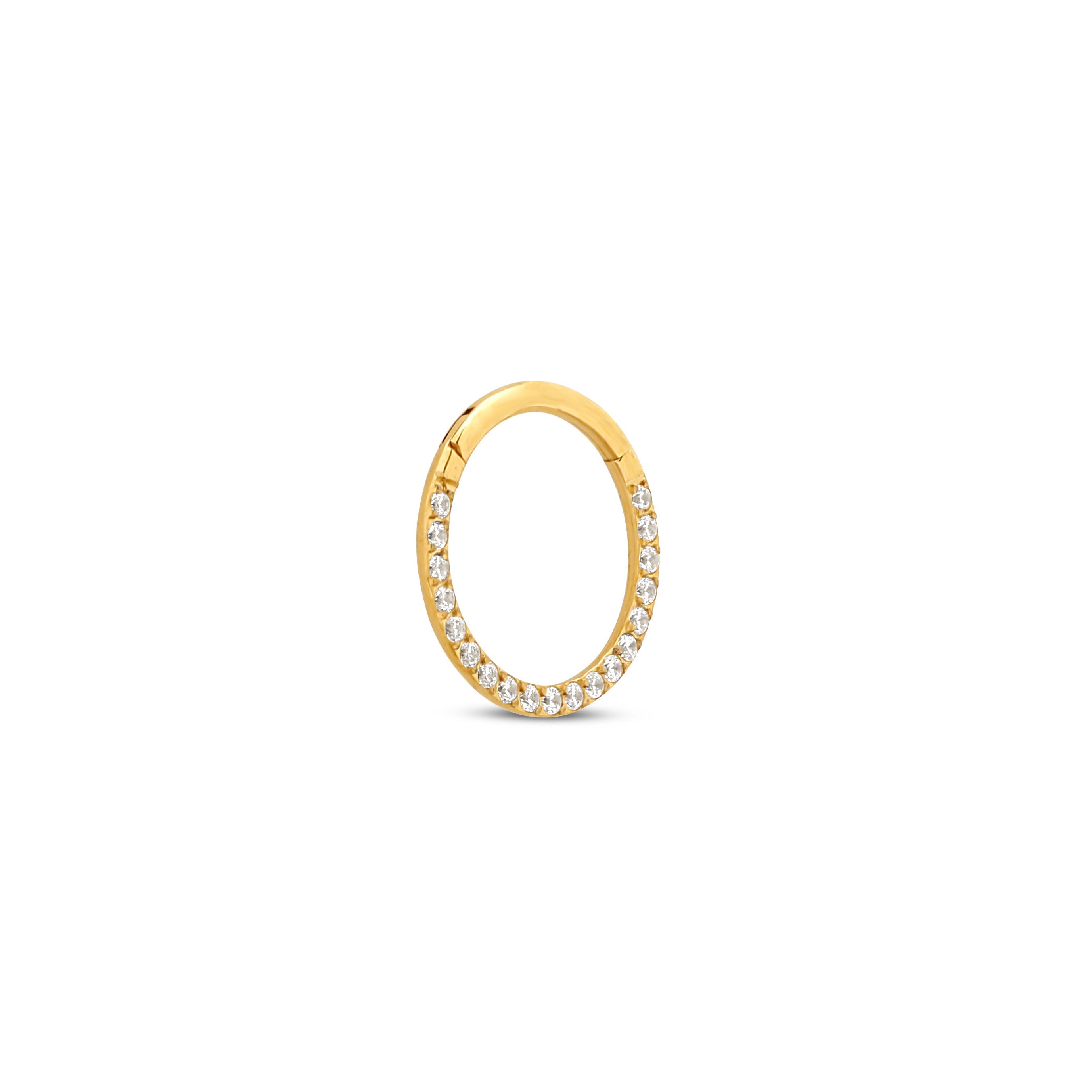 18k V-Gold Forward Facing Jewelled Hinged Ring