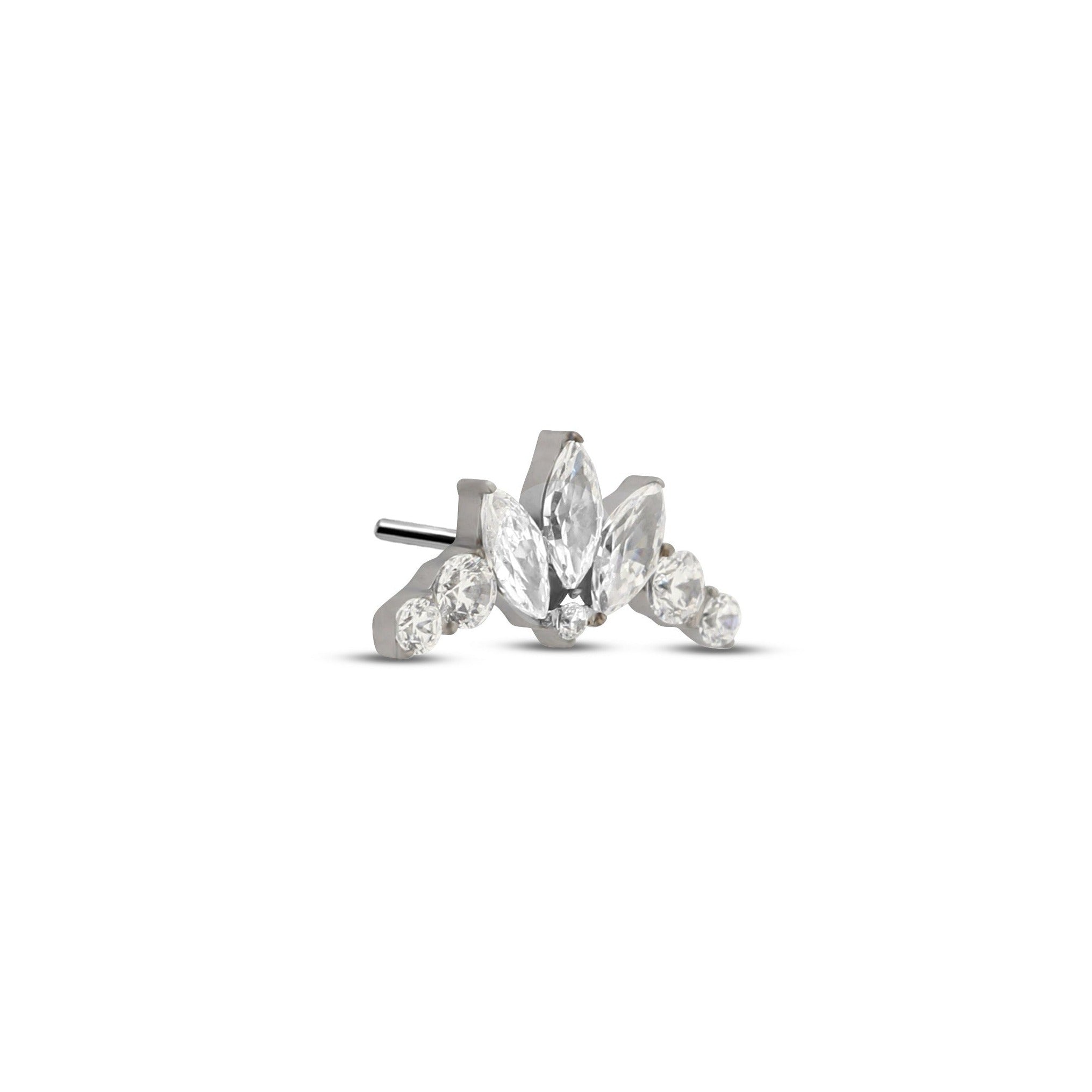 Triple Marquise with Stones Prong Set Flatback