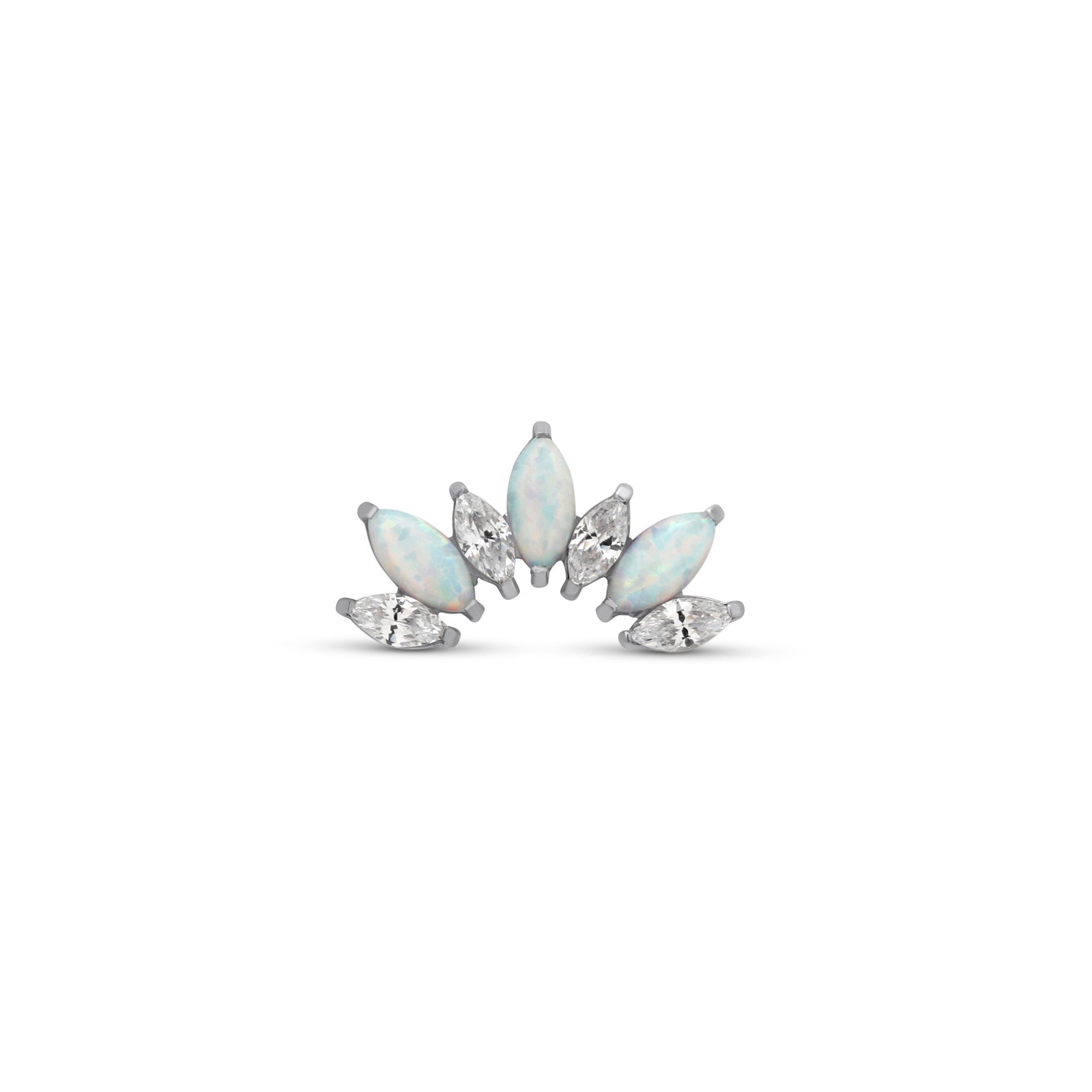Crystal and Opal Jewelled Crown Flatback