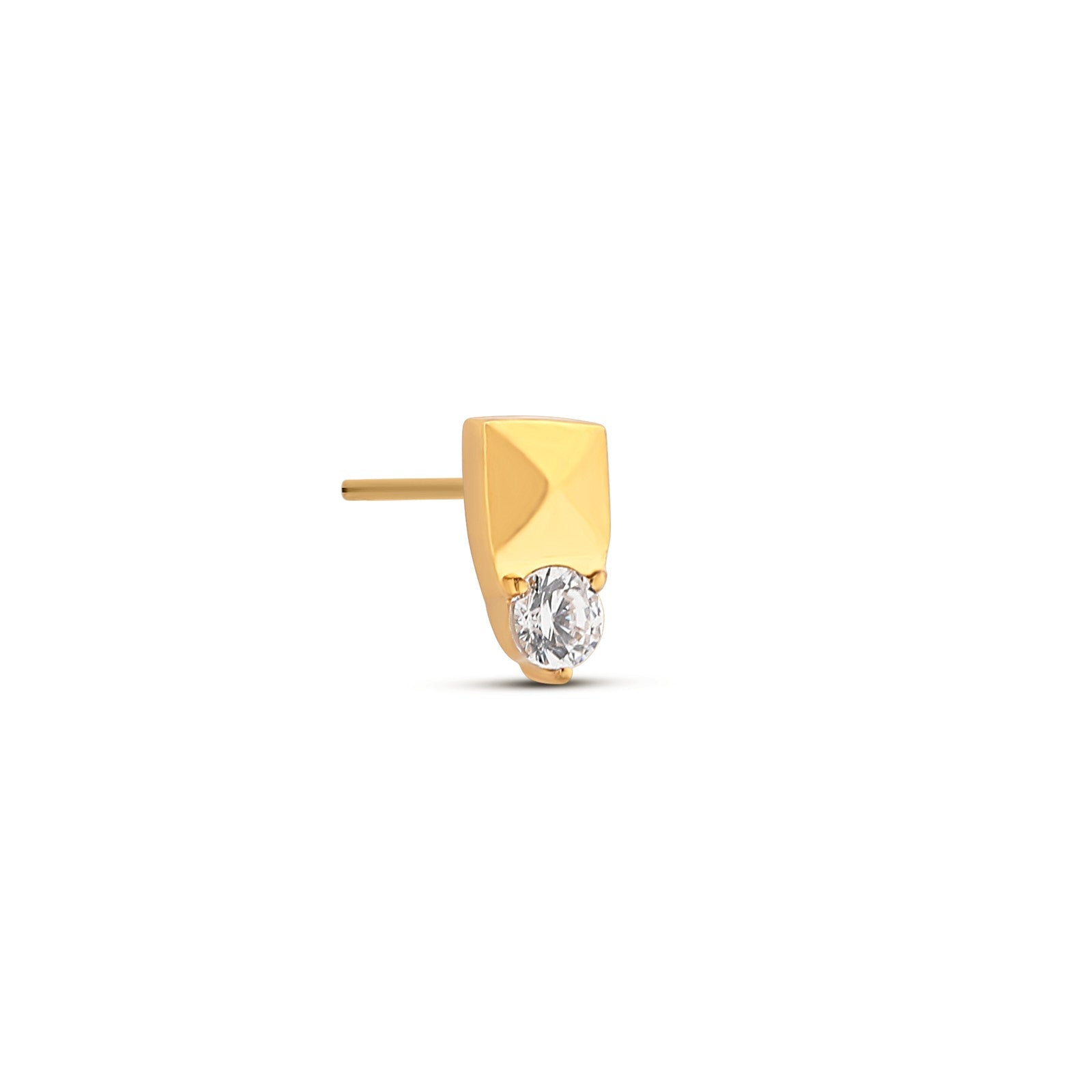 18k V-Gold Jewelled Pyramid Flatback