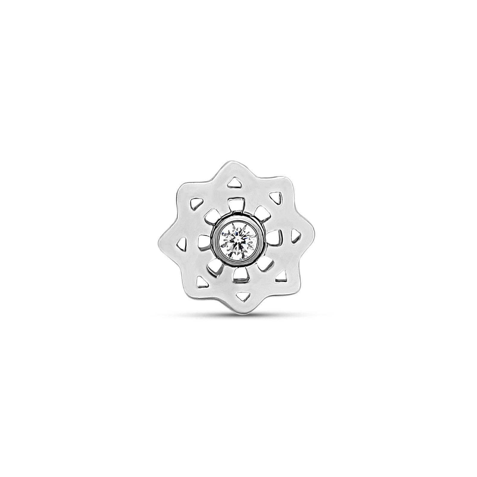 Geometric Flower with Crystal Flatback