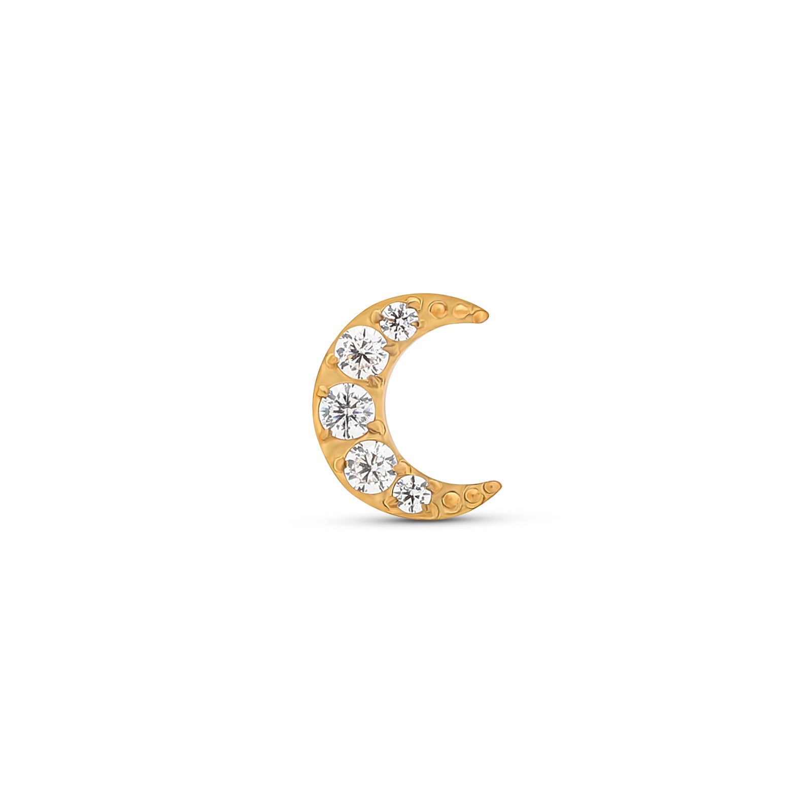 18k V-Gold Jewelled Moon Flatback