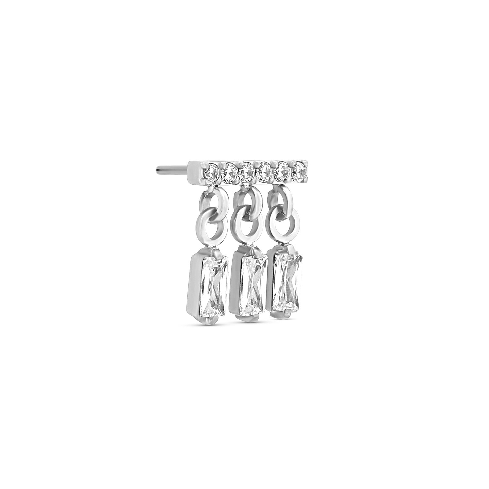 3 Dangle Baguette's With Jewelled Bar Flatback