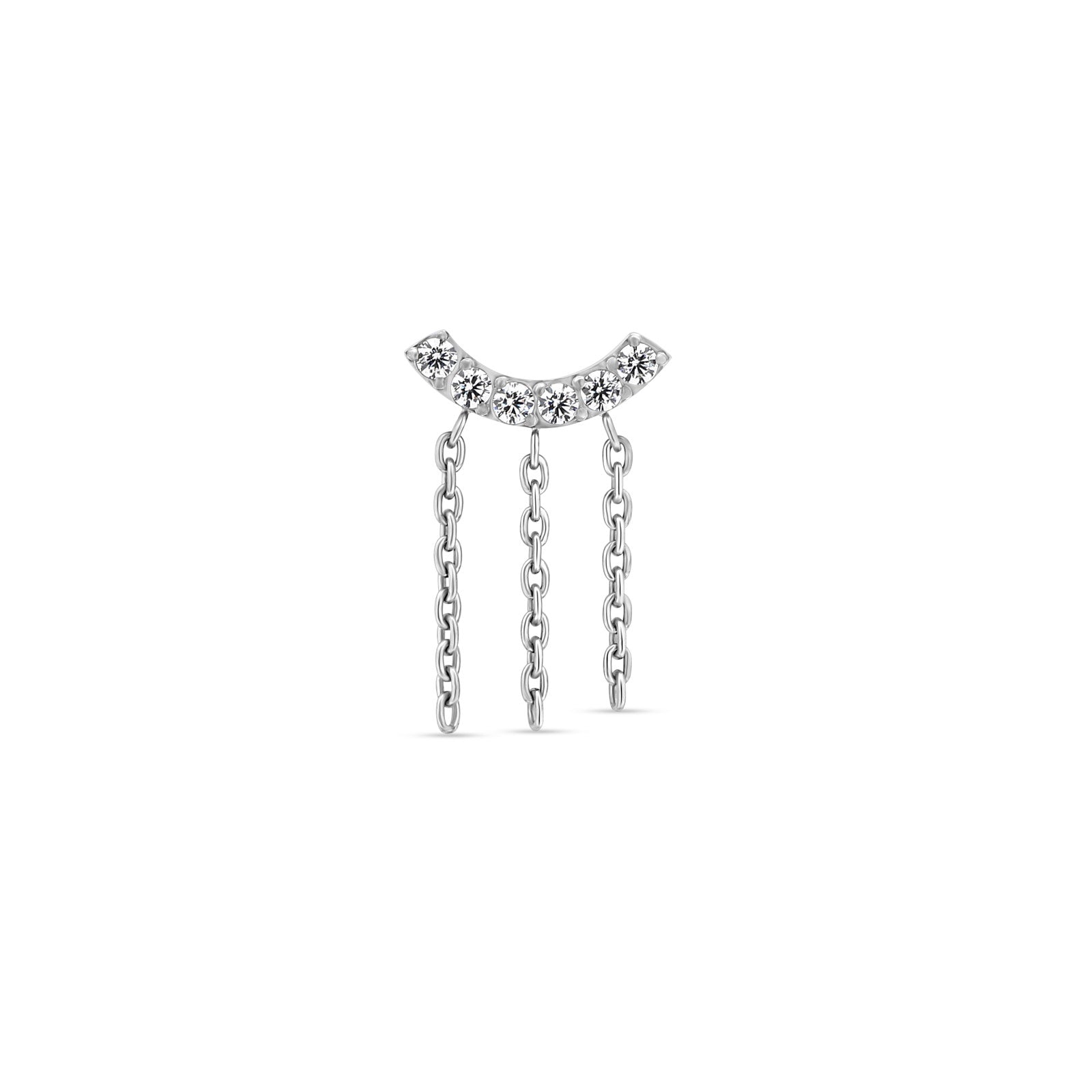 Jewelled U Bar With Chains Flatback
