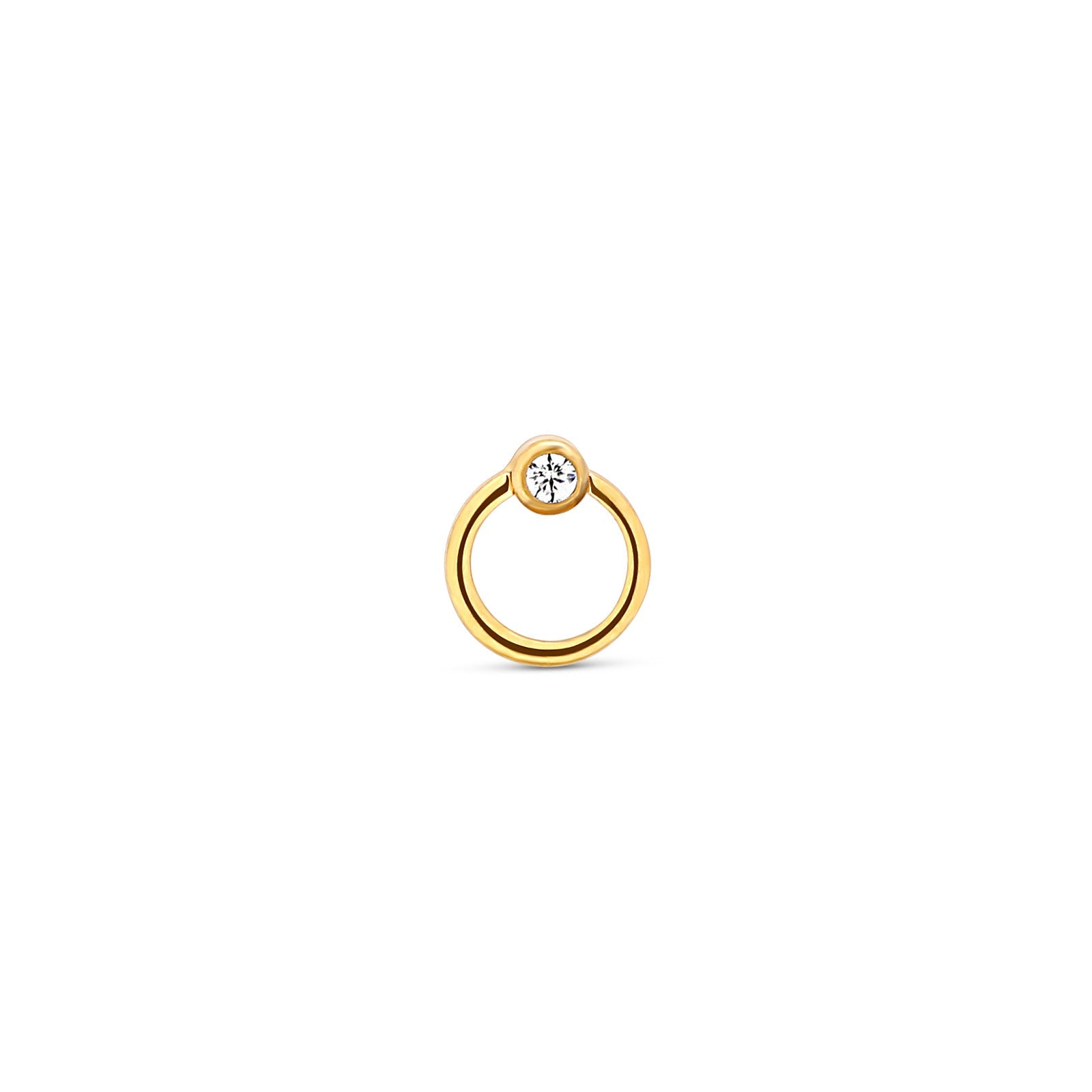 18k V-Gold Ring With 2.5mm Jewel Flatback