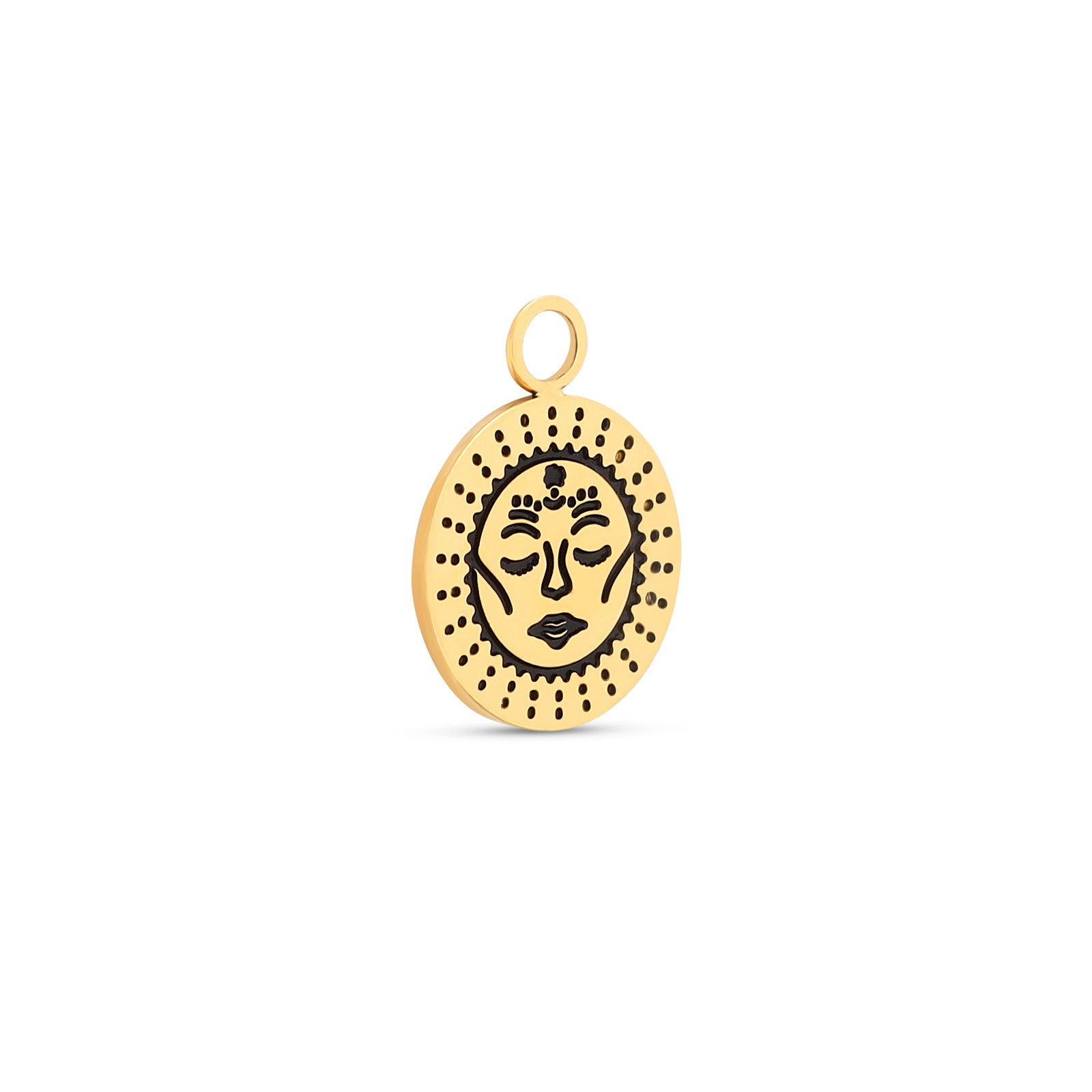 18k V-Gold Pendant Sun Face Charm