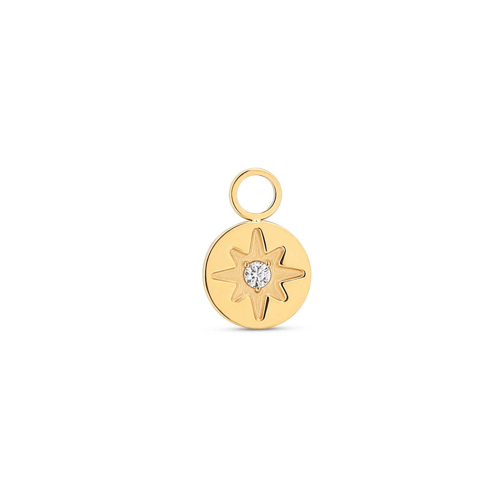 18k V-Gold Pendant Jewelled Star Charm
