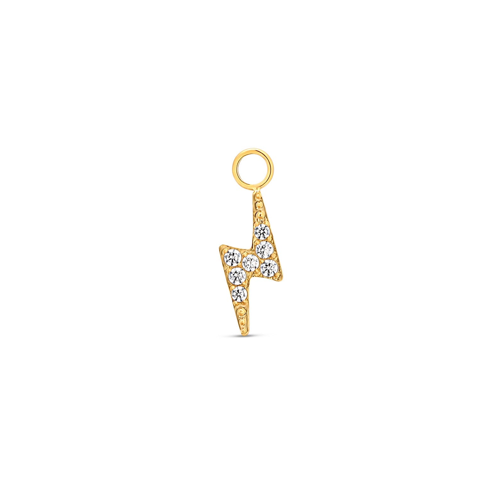 18k V-Gold Crystal Lightning Bolt Charm