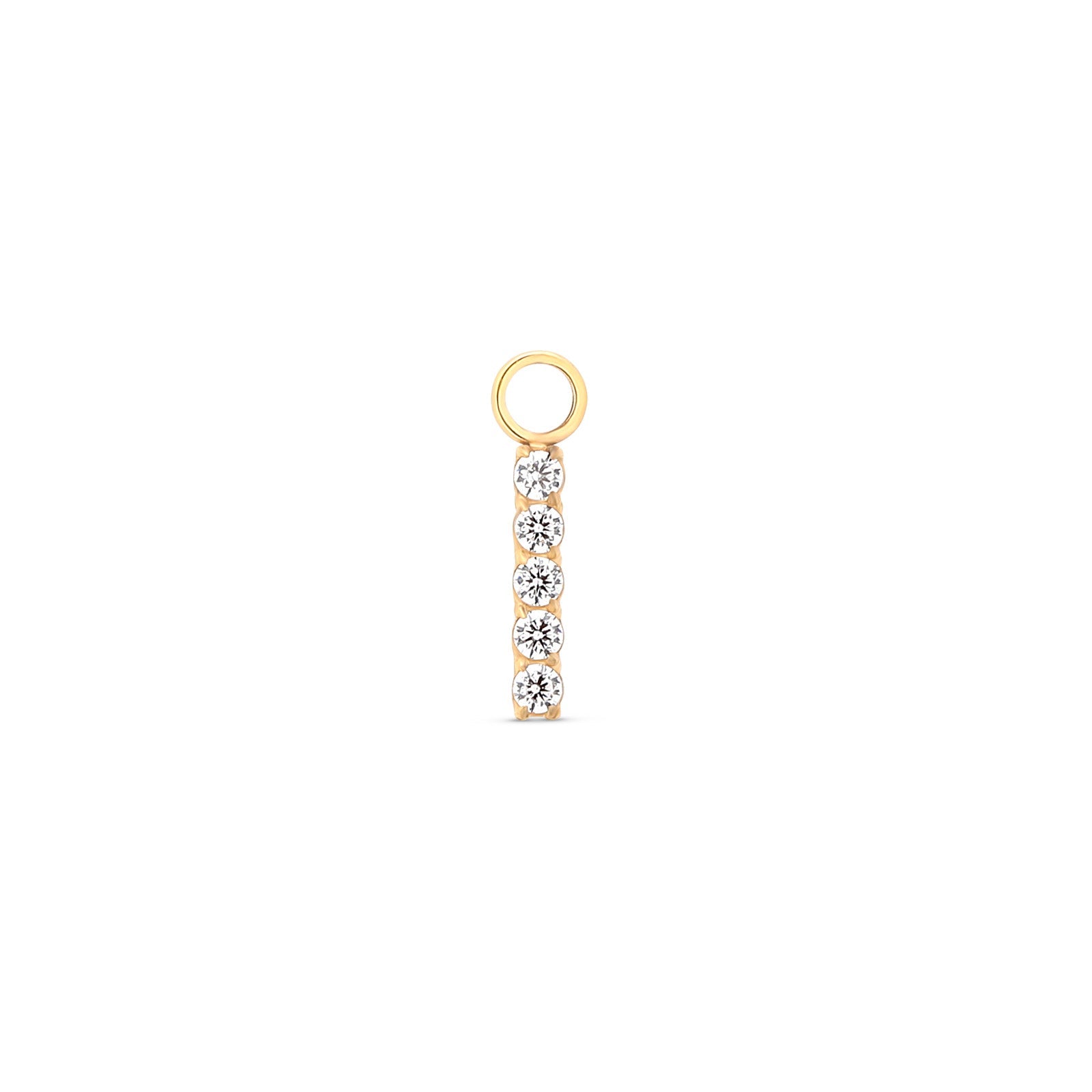 18k V-Gold Jewelled Bar Charm