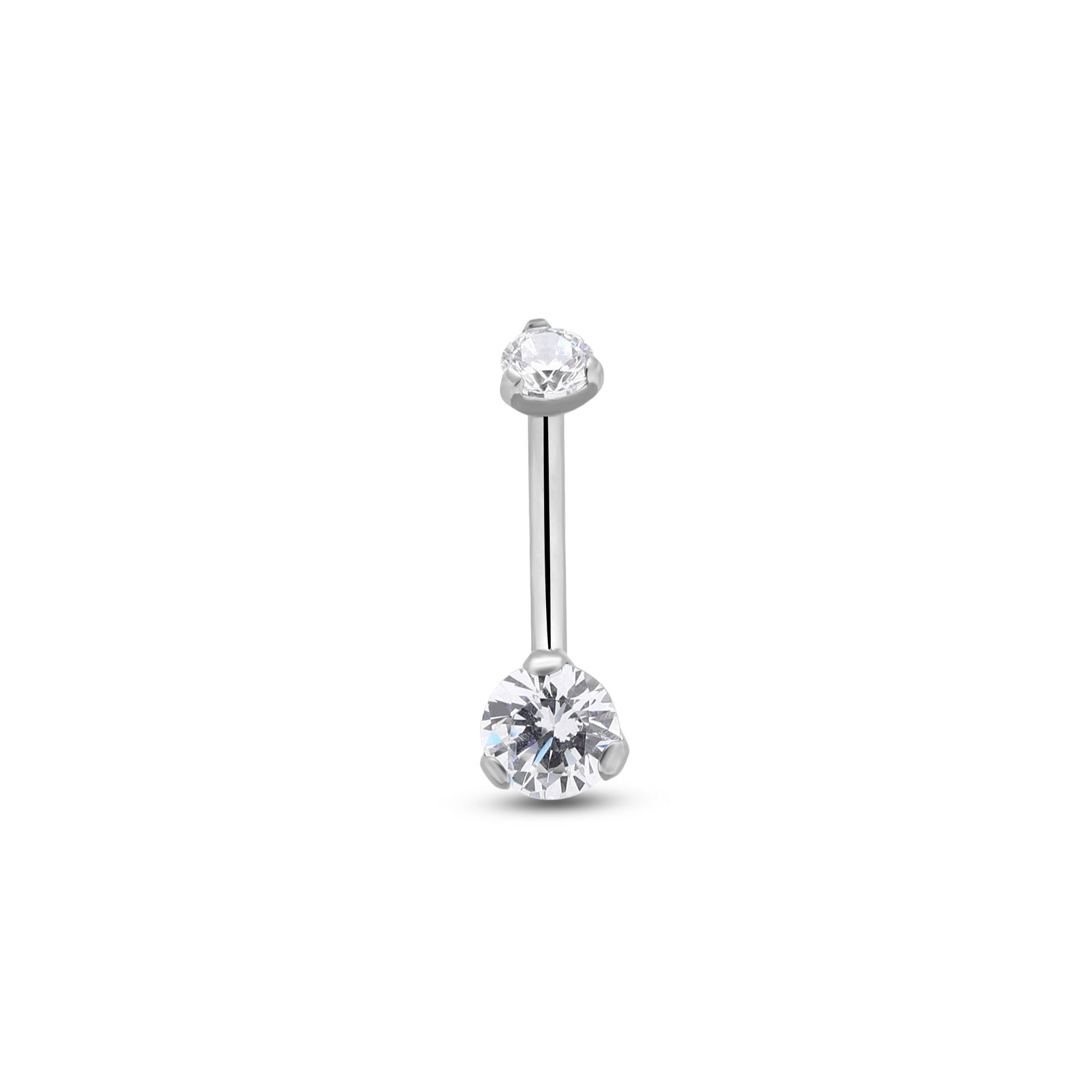 Titanium Mini Prong Set Navel Bar