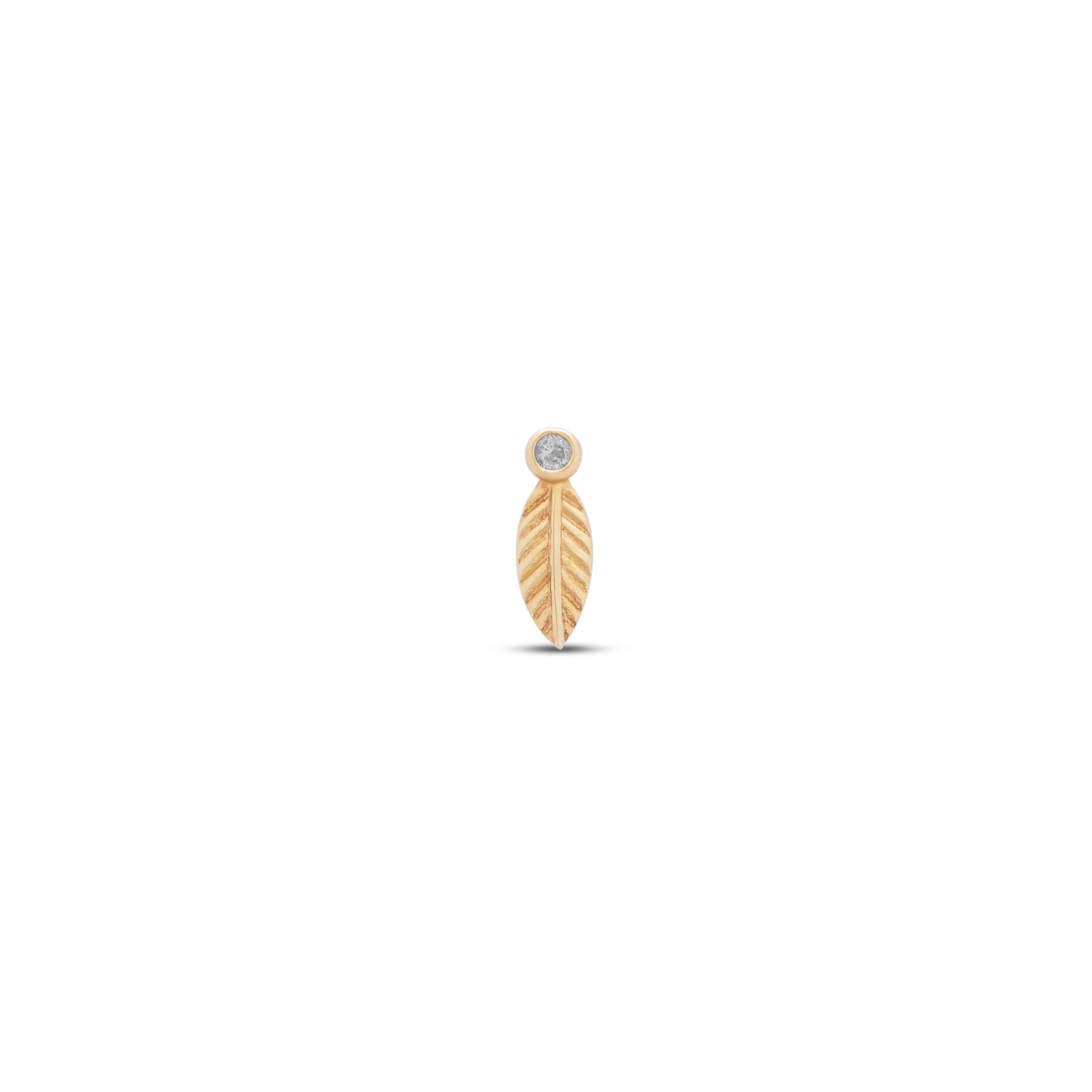 14kt Gold Flatback - Feather