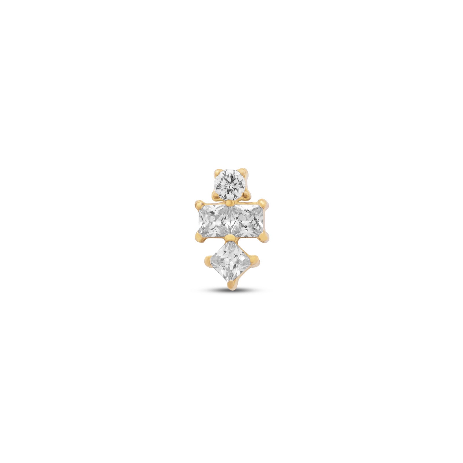 18k V-Gold Gemstone Stack Flatback