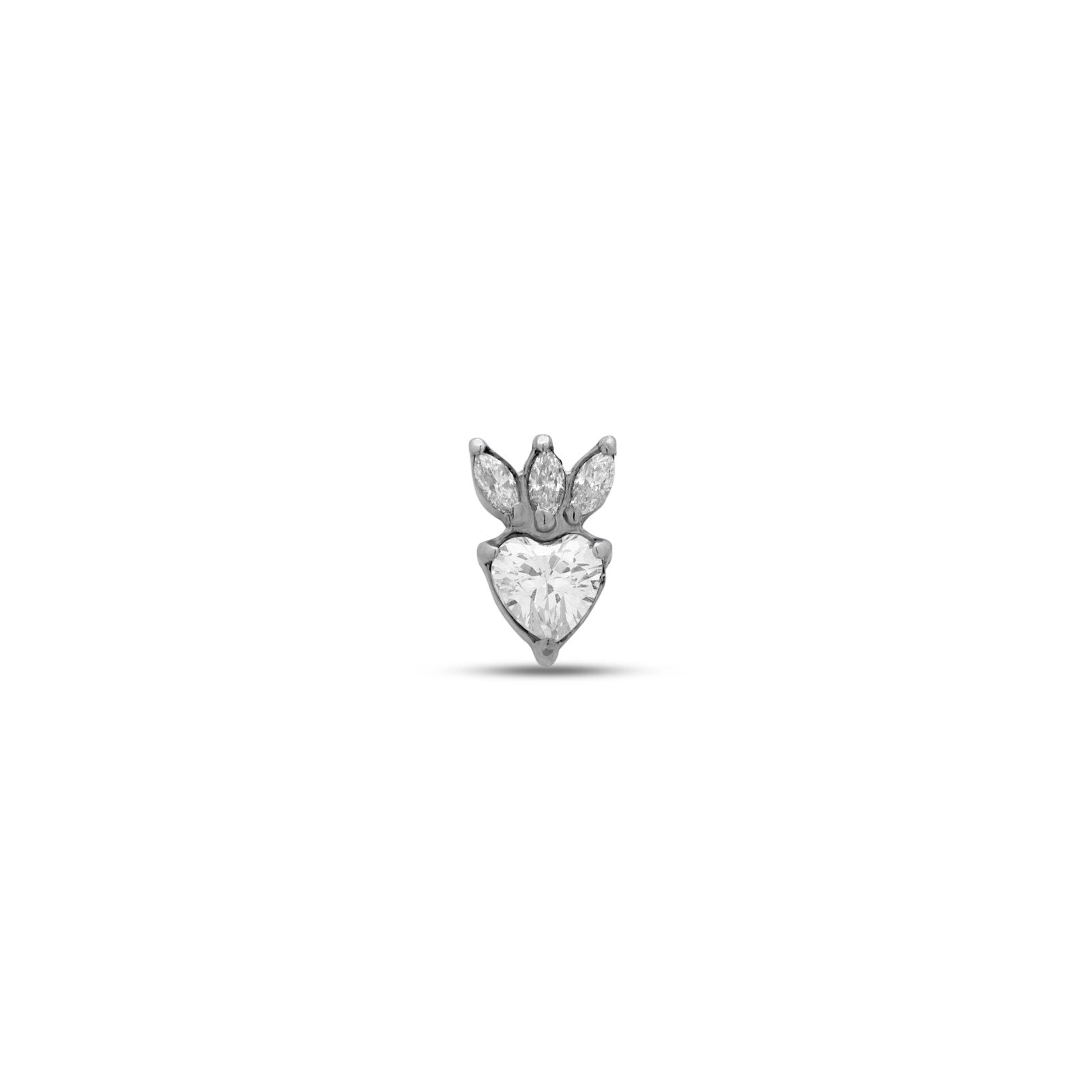 Heart w Trio Marquise Flatback