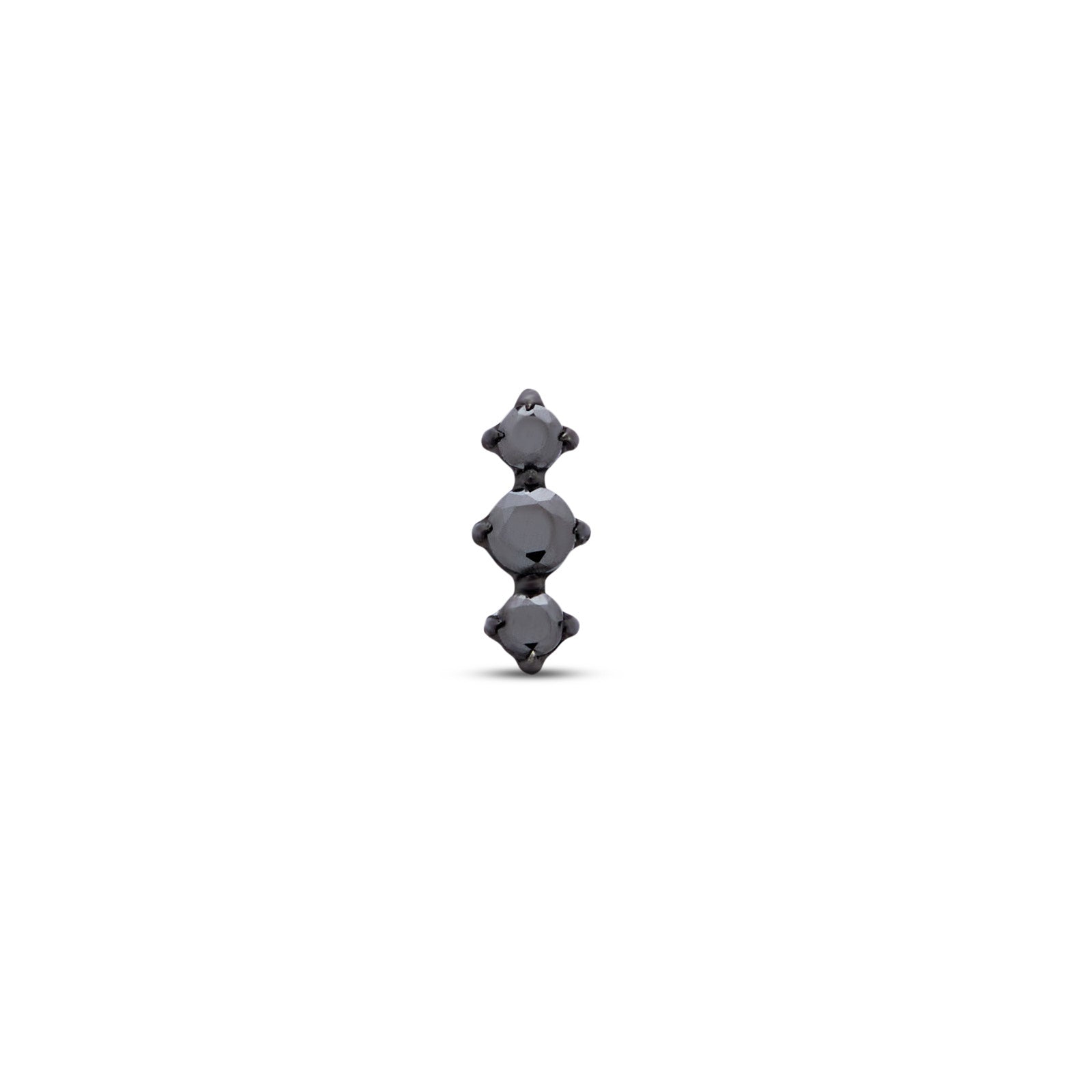 Blackline 3 Prong Set Black Crystal Flatback