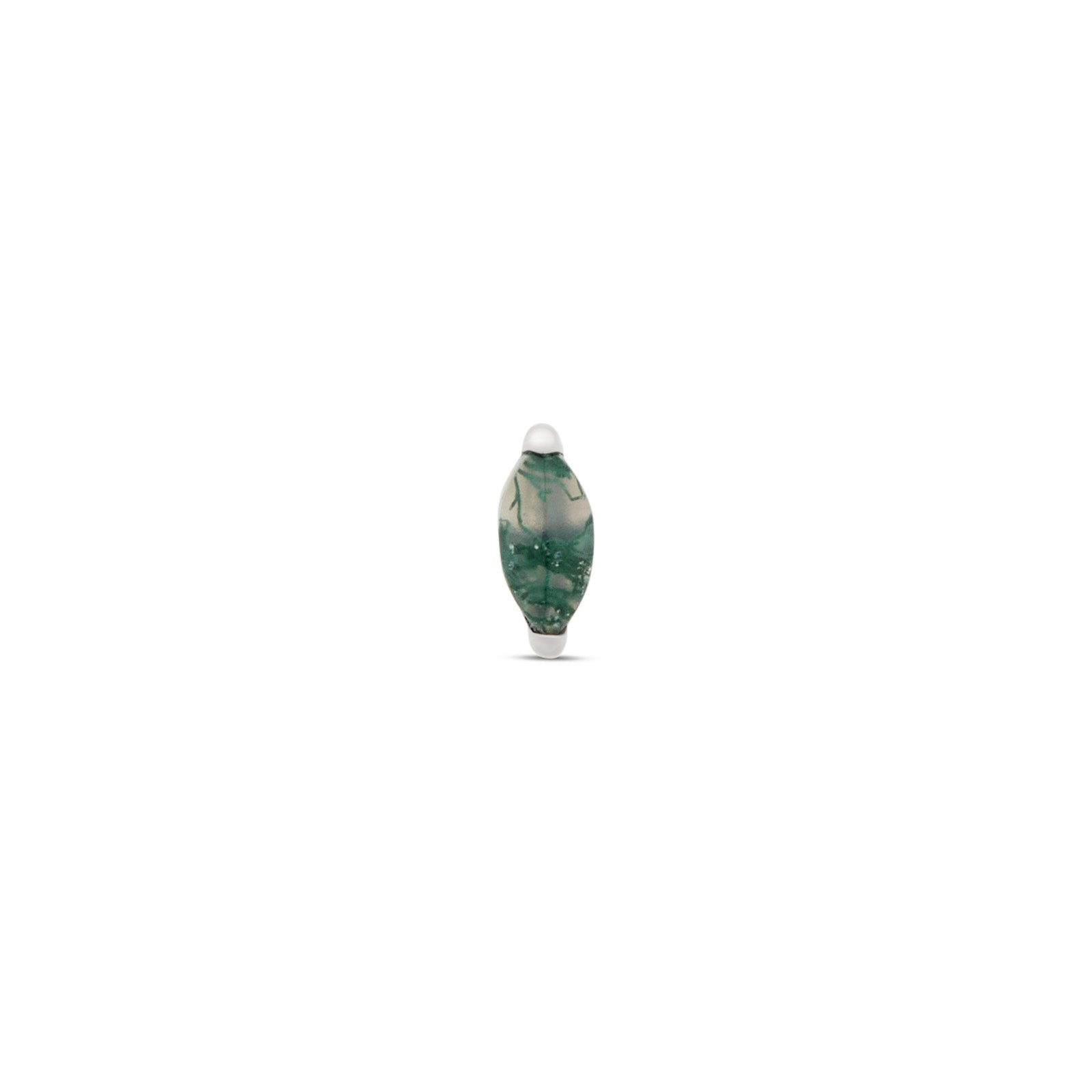 Marquise 1 Natural Gemstone Moss Agate Flatback