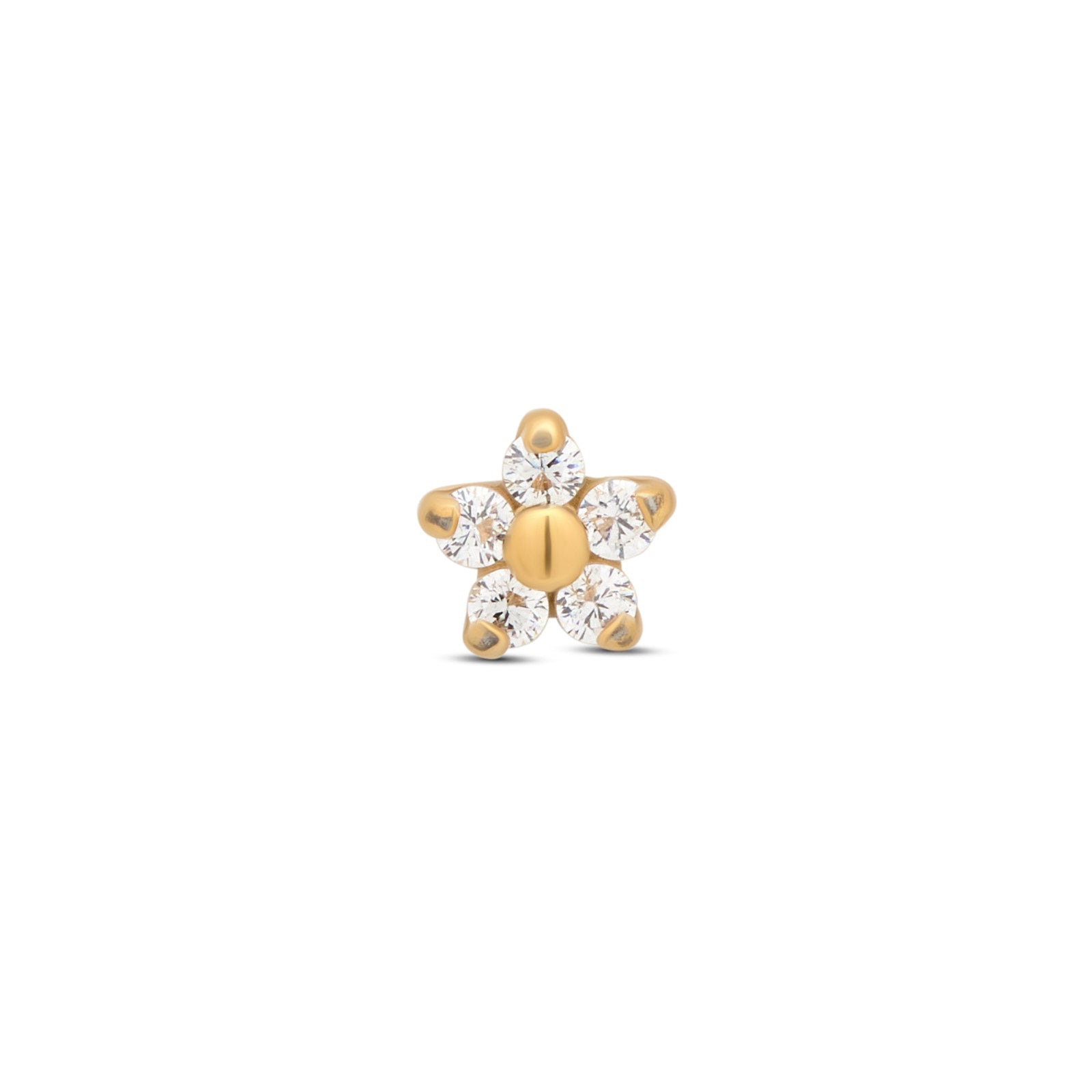 18k V-Gold Small Jewelled Flower flatback