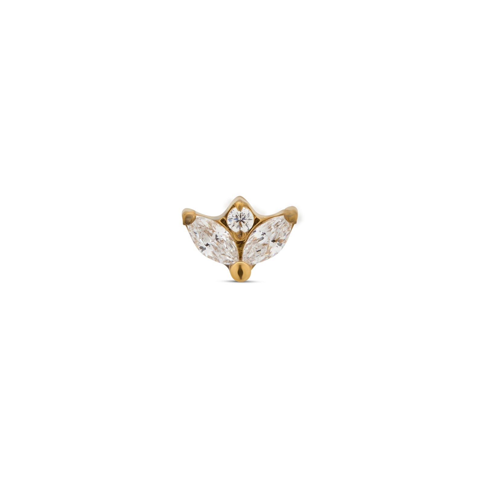 18k V-Gold 2 Marquise with Centre Stone Flatback