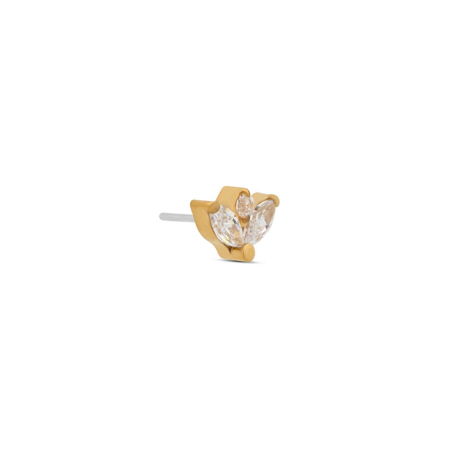 18k V-Gold 2 Marquise with Centre Stone Flatback