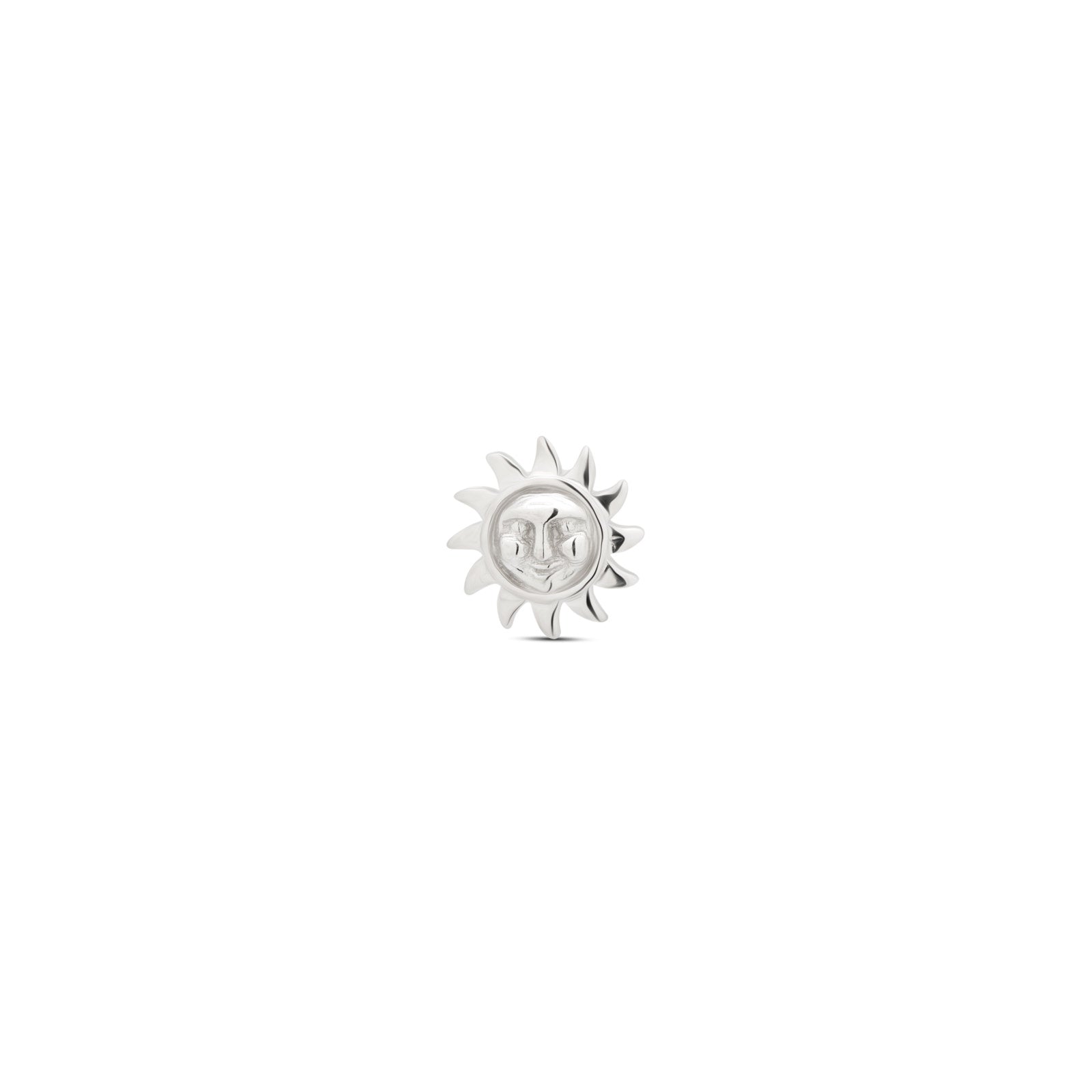 14kt White Gold Flatback - Sun