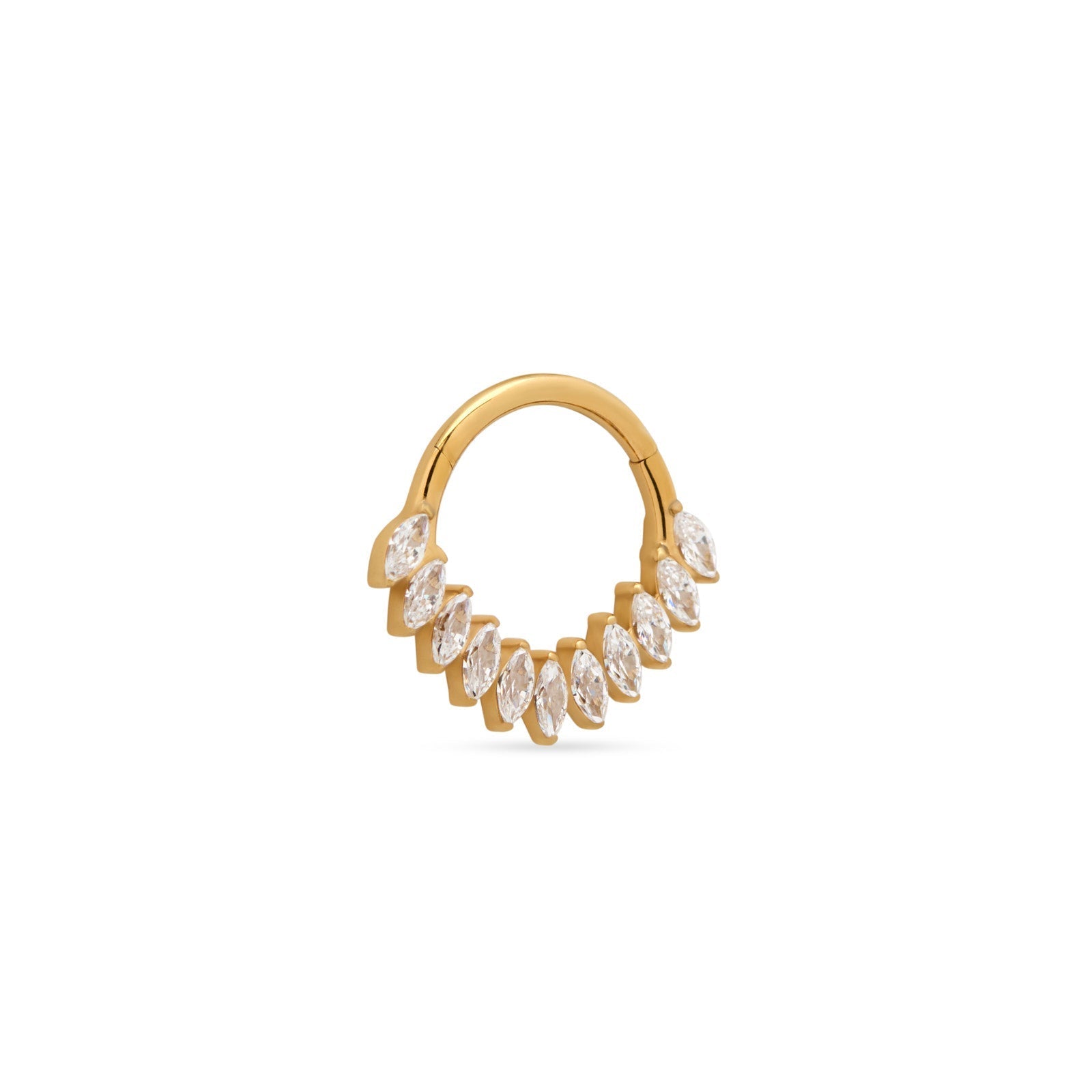18k V-Gold Marquise Hinged Ring