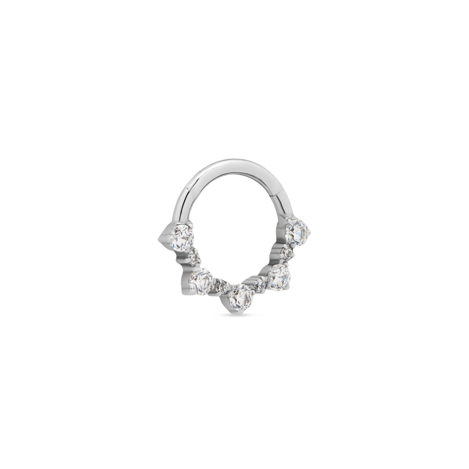 Round Cluster Jewelled Hinged Ring