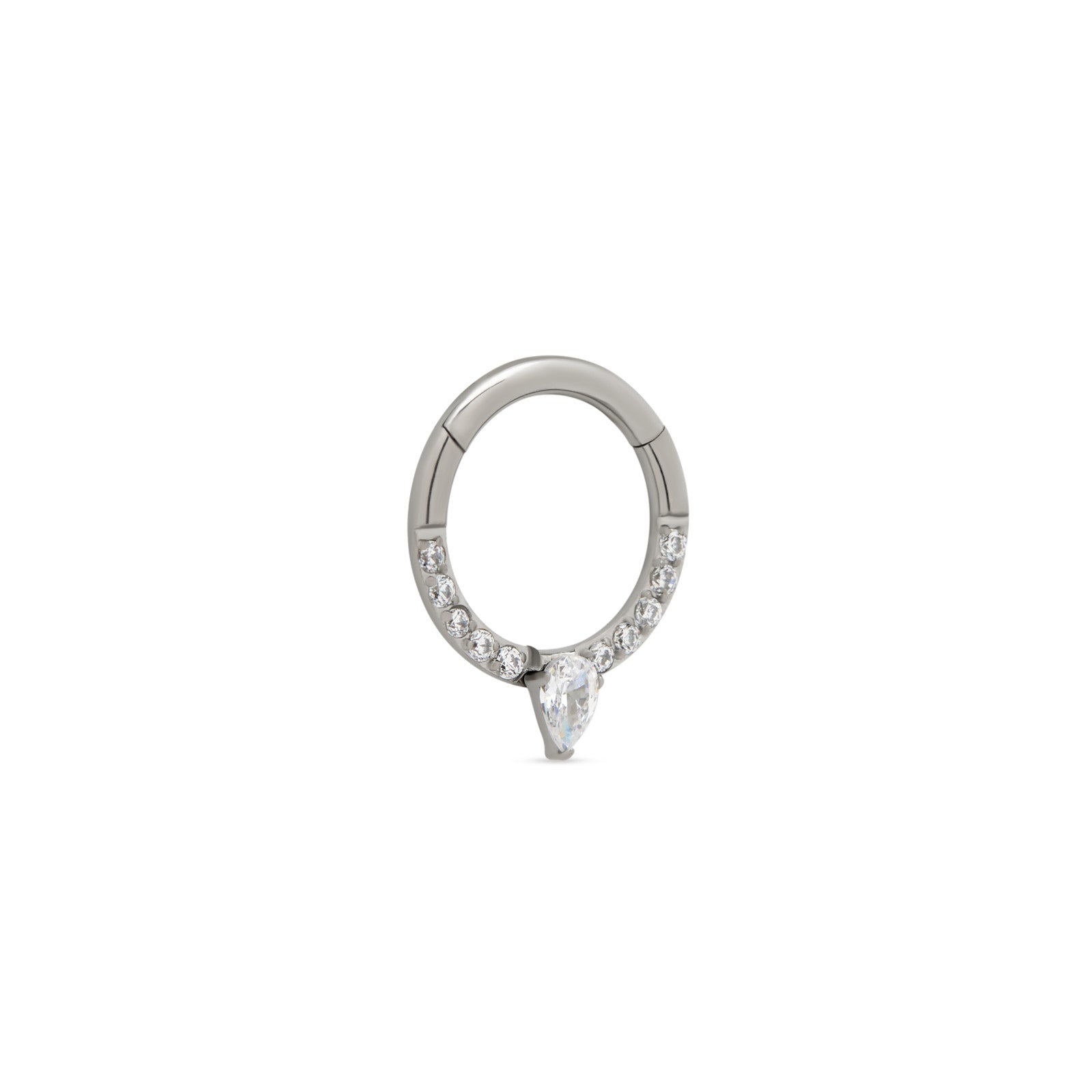 Forward Facing Jewelled Spike Hinged Ring