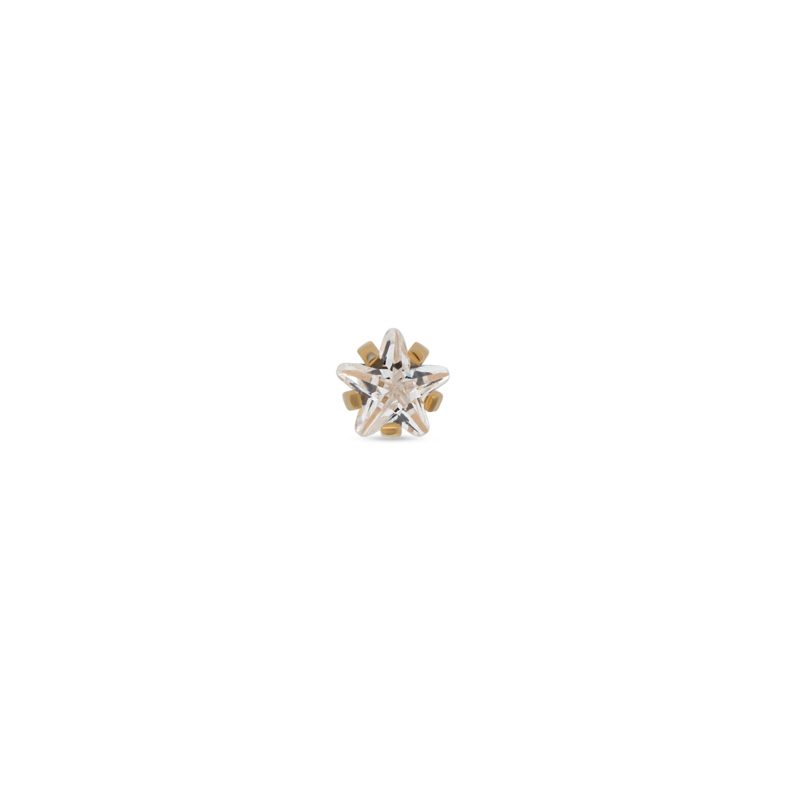 18k V-Gold Prong Set Crystal Star Flatback