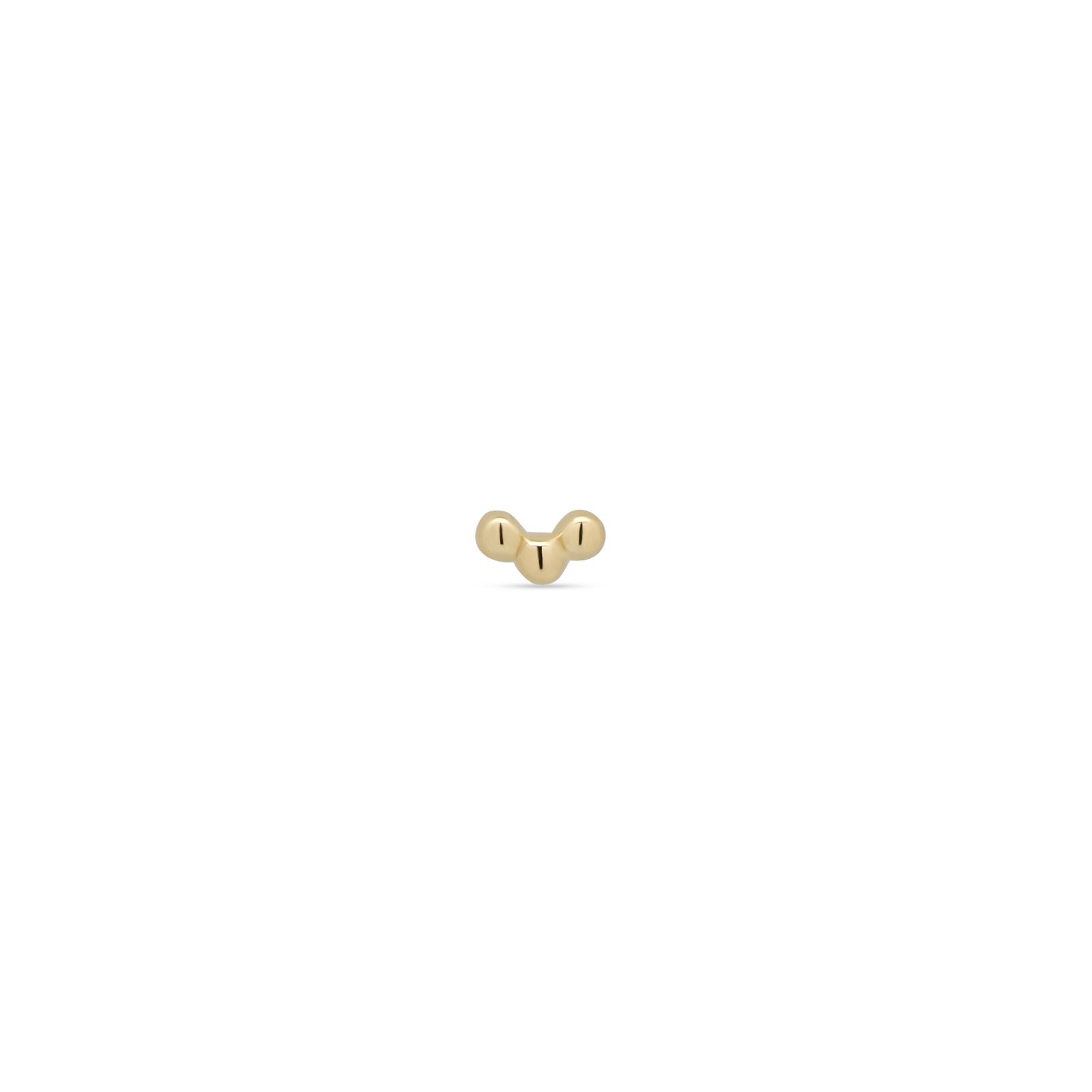 14kt Gold Flatback - 3 Curved Ball