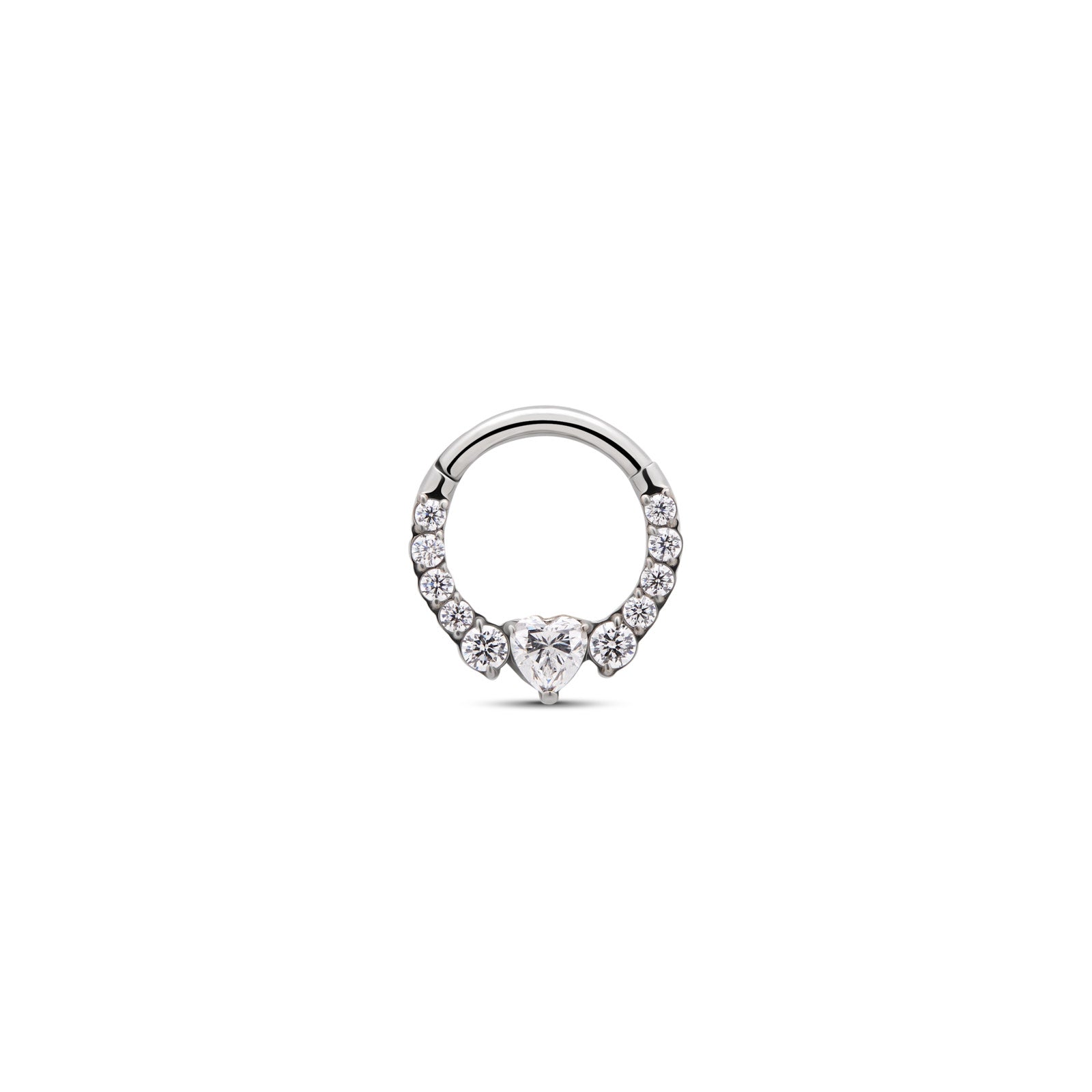 Jewelled Heart Hinged Ring